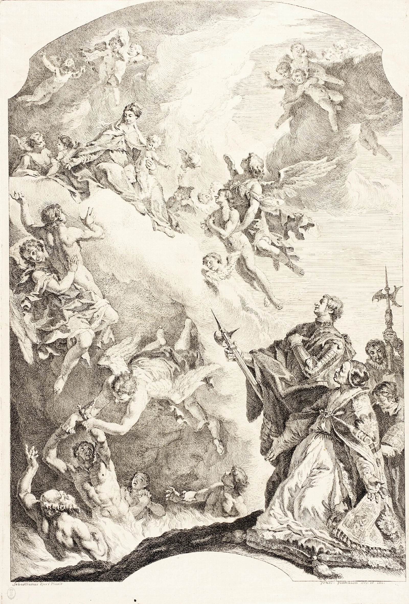 Pope Gregory The Great And Saint Vitale Interceding For The Souls In Purgatory Wall Art by Sebastiano Ricci - Canvas Print