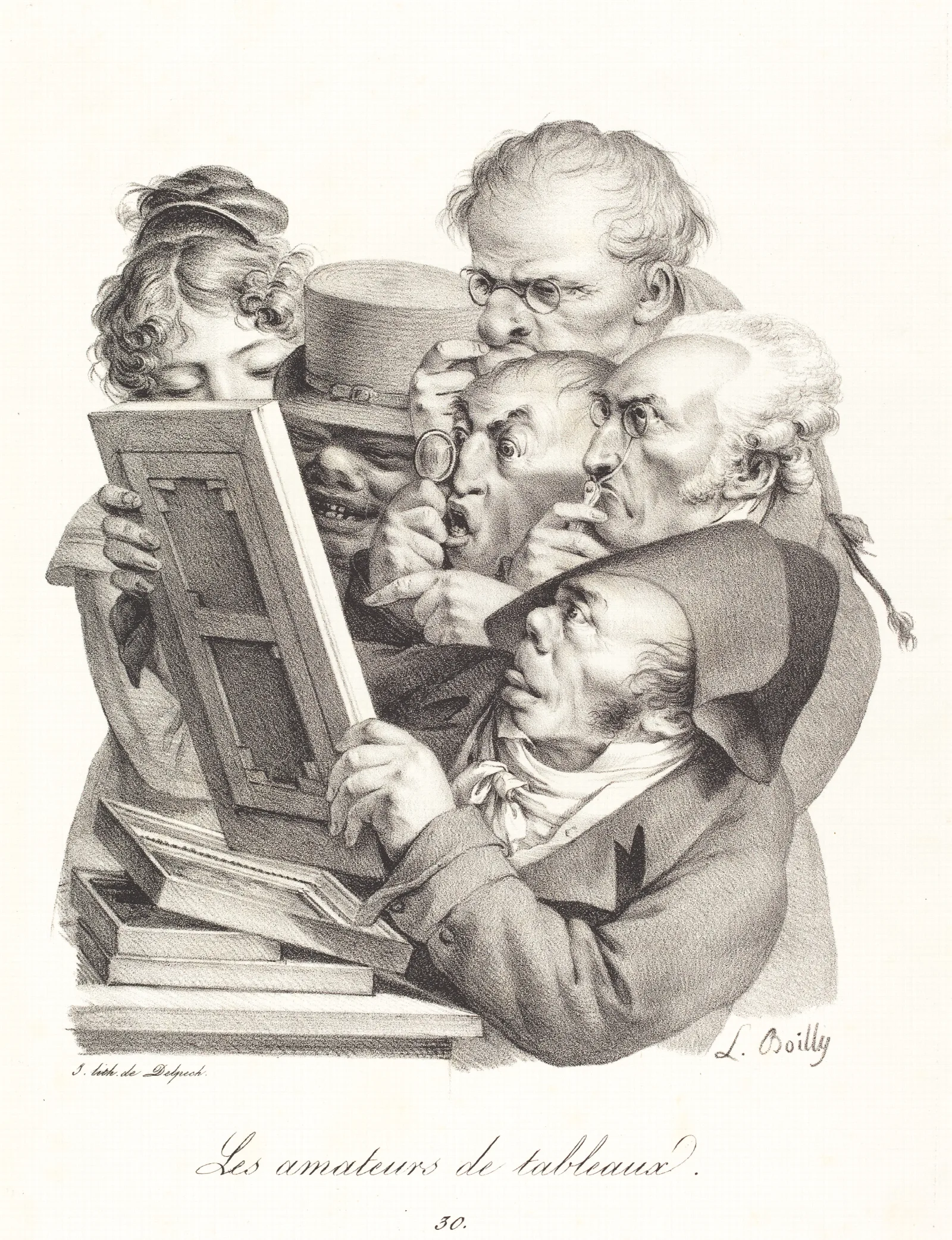 Les Amateurs De Tableaux The Picture Enthusiasts Wall Art by Louis-Léopold Boilly - Canvas Print