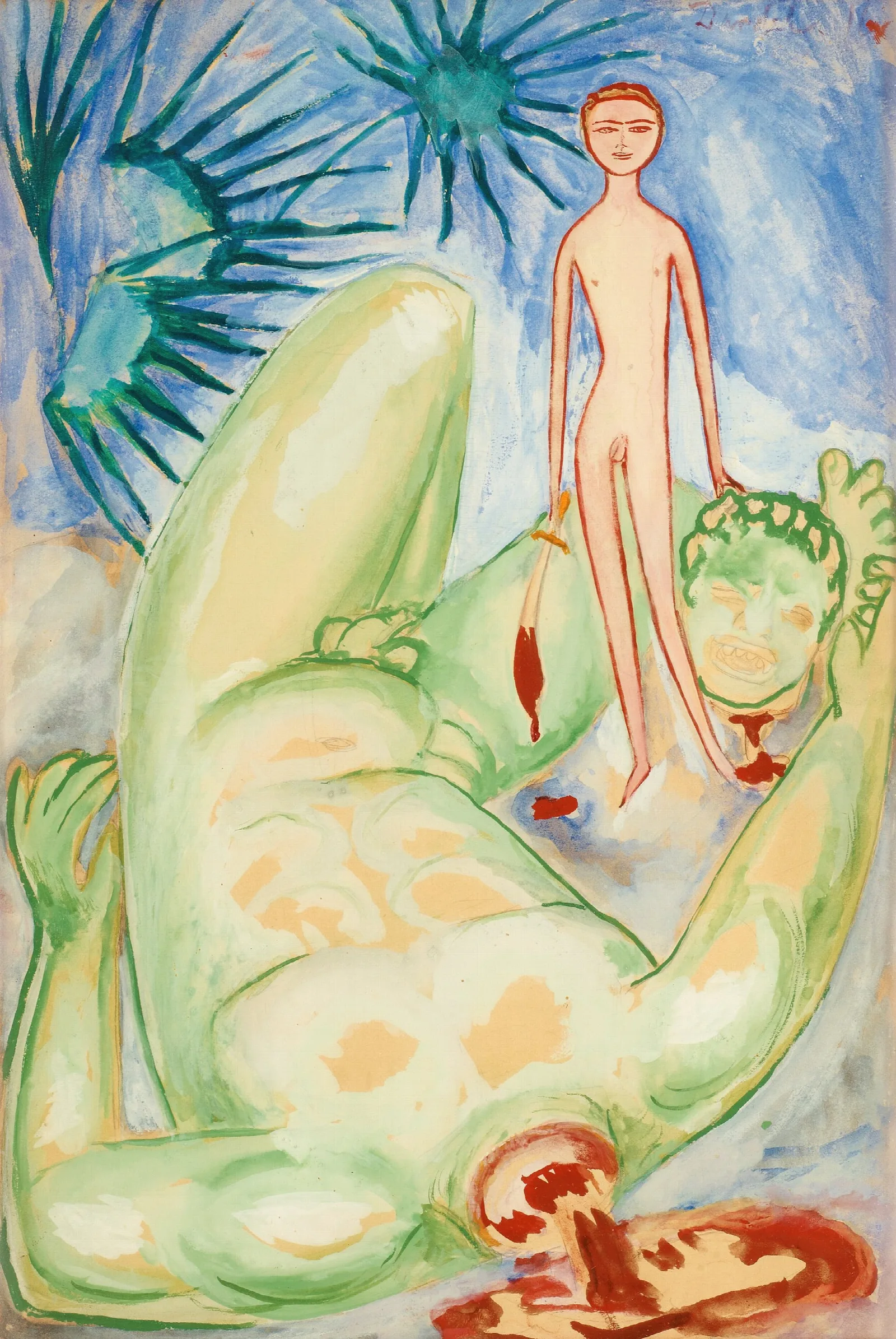 David And Goliat Wall Art by Nils Dardel - Canvas Print