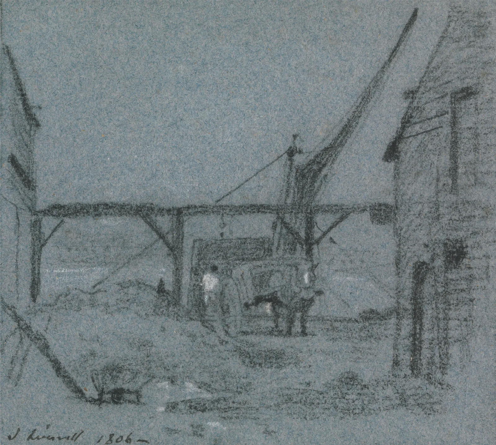 Unloading Grain Wall Art by John Linnell - Canvas Print