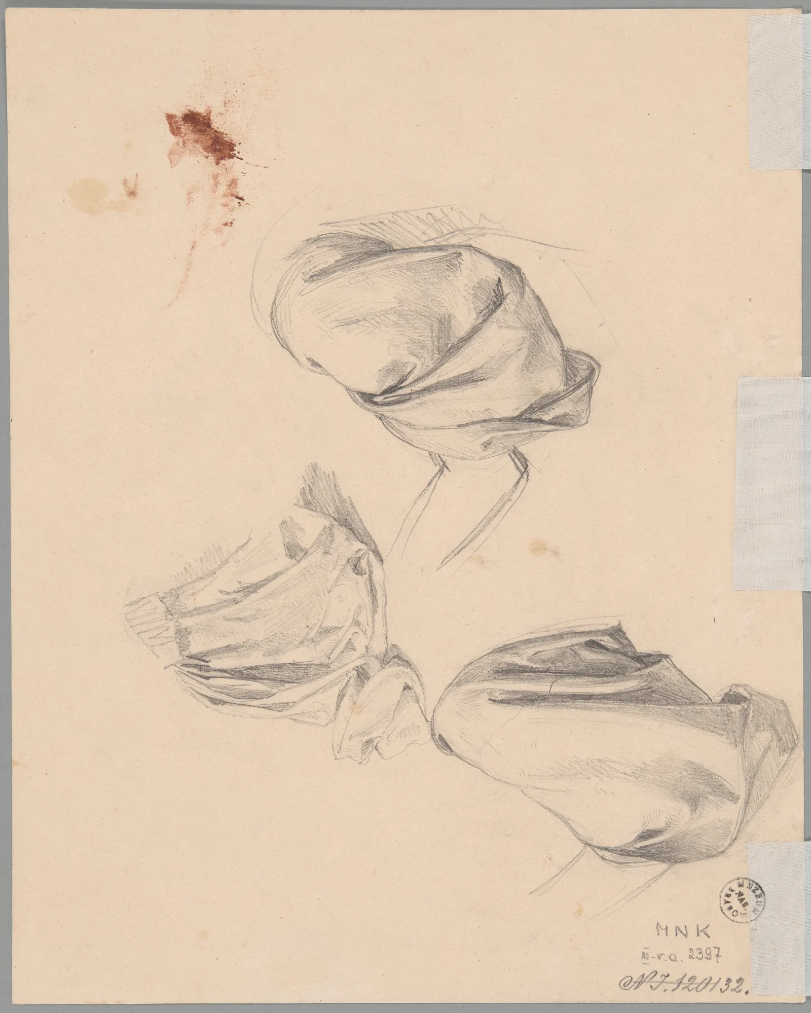 Studies Of Sleeve And Robe Fragment Wall Art by Józef Simmler - Canvas Print