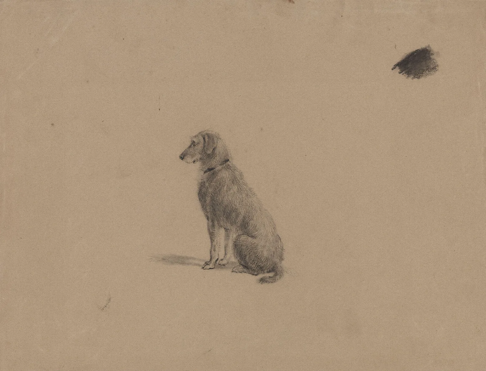 Sitting Dog Wall Art by Adolph Tidemand - Canvas Print