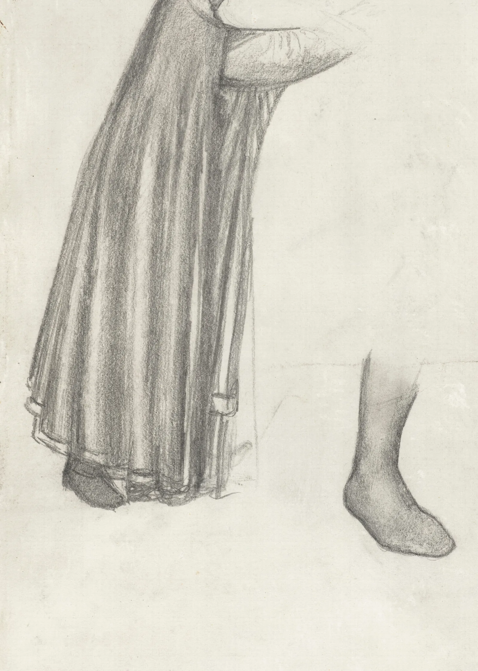 Figure Studies For Clerk Saunders Wall Art by Sir Edward Coley Burne-Jones - Canvas Print