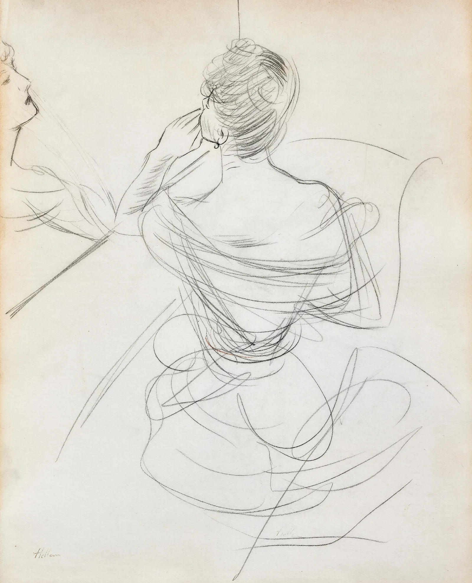La Comtesse De Greffulhe De Trois Quarts Dos Regardant La Glace Wall Art by Paul César Helleu - Canvas Print