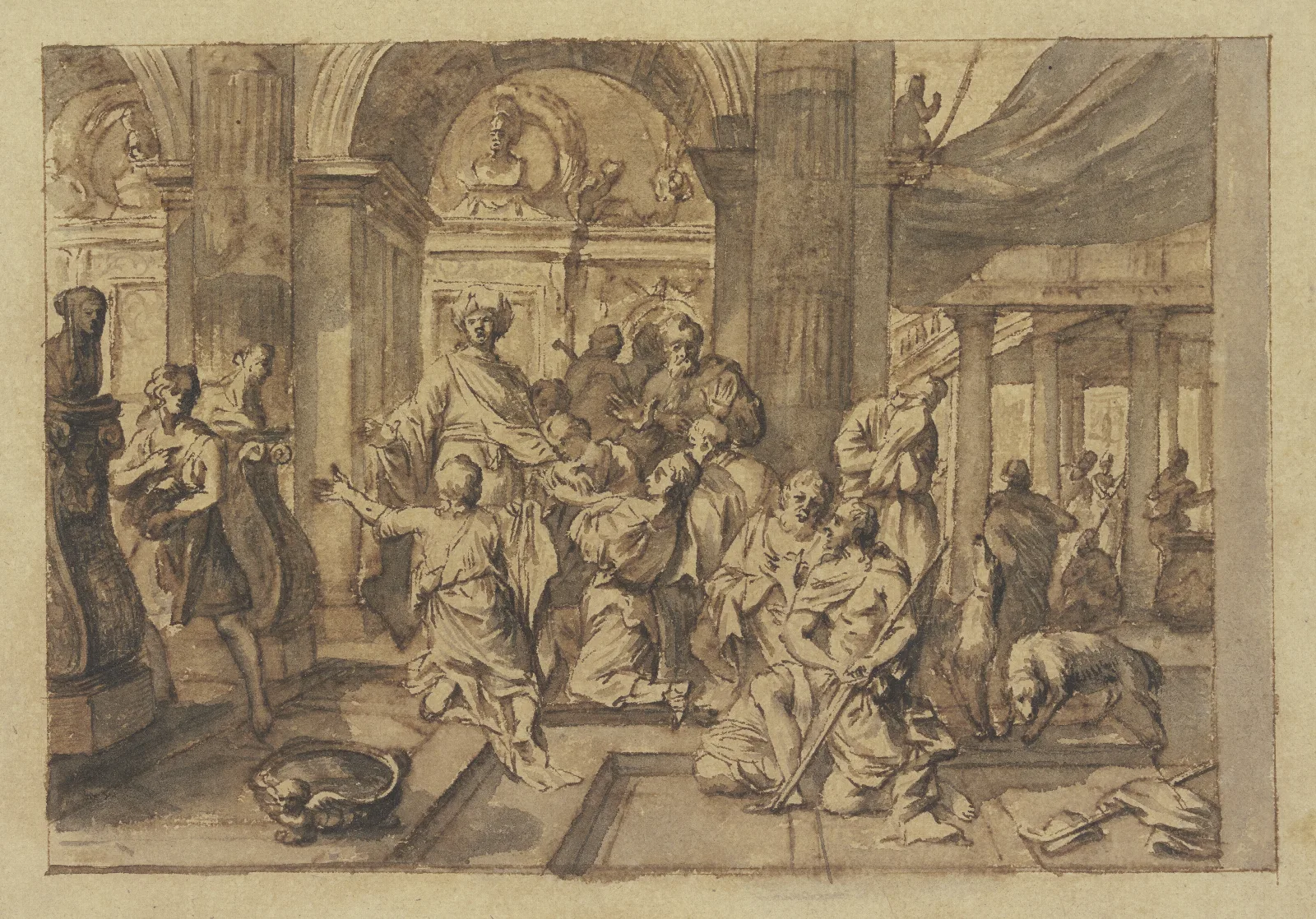 Scene In A Temple Wall Art by Gerard de Lairesse - Canvas Print