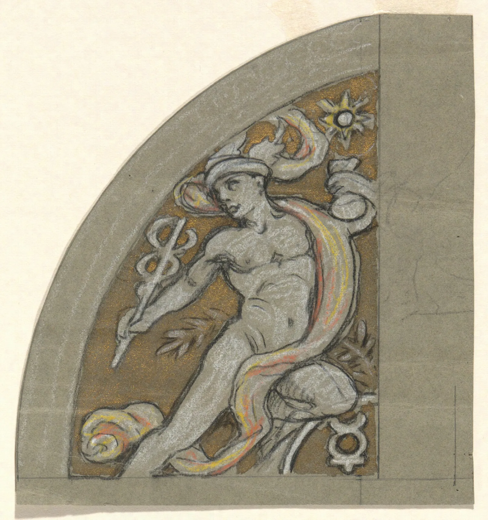 Study For Mercury 2 Wall Art by Elihu Vedder - Canvas Print