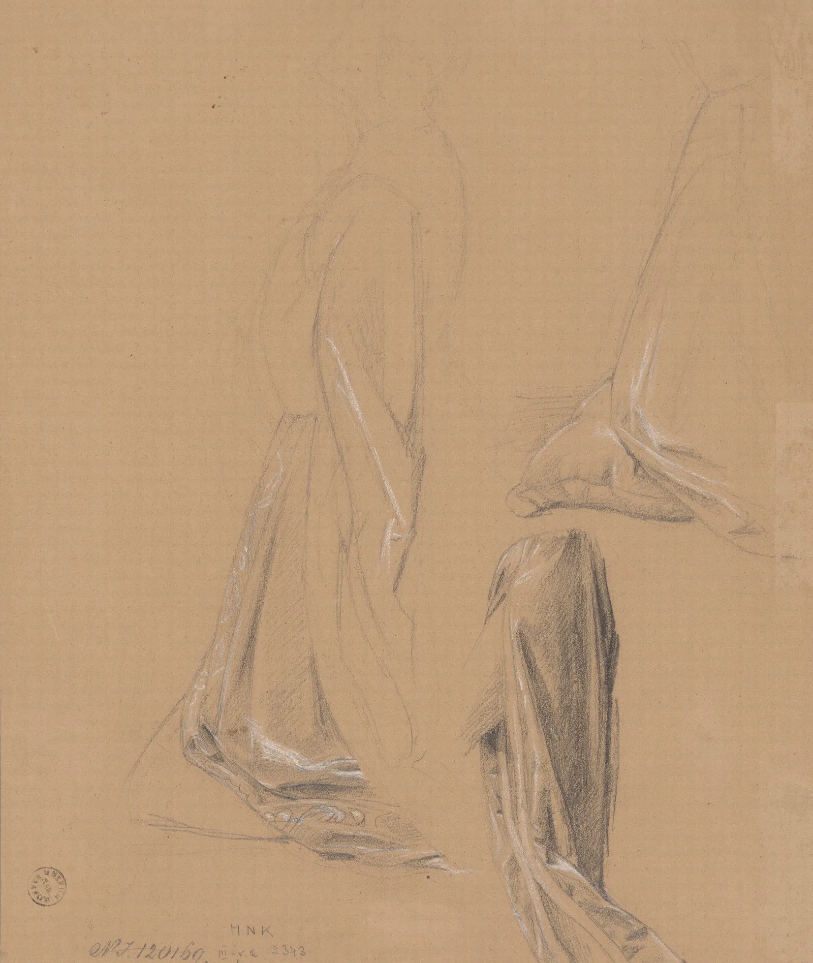 Study Of The Queen Figure For The Painting Queen Jadwigas Oath Wall Art by Józef Simmler - Canvas Print