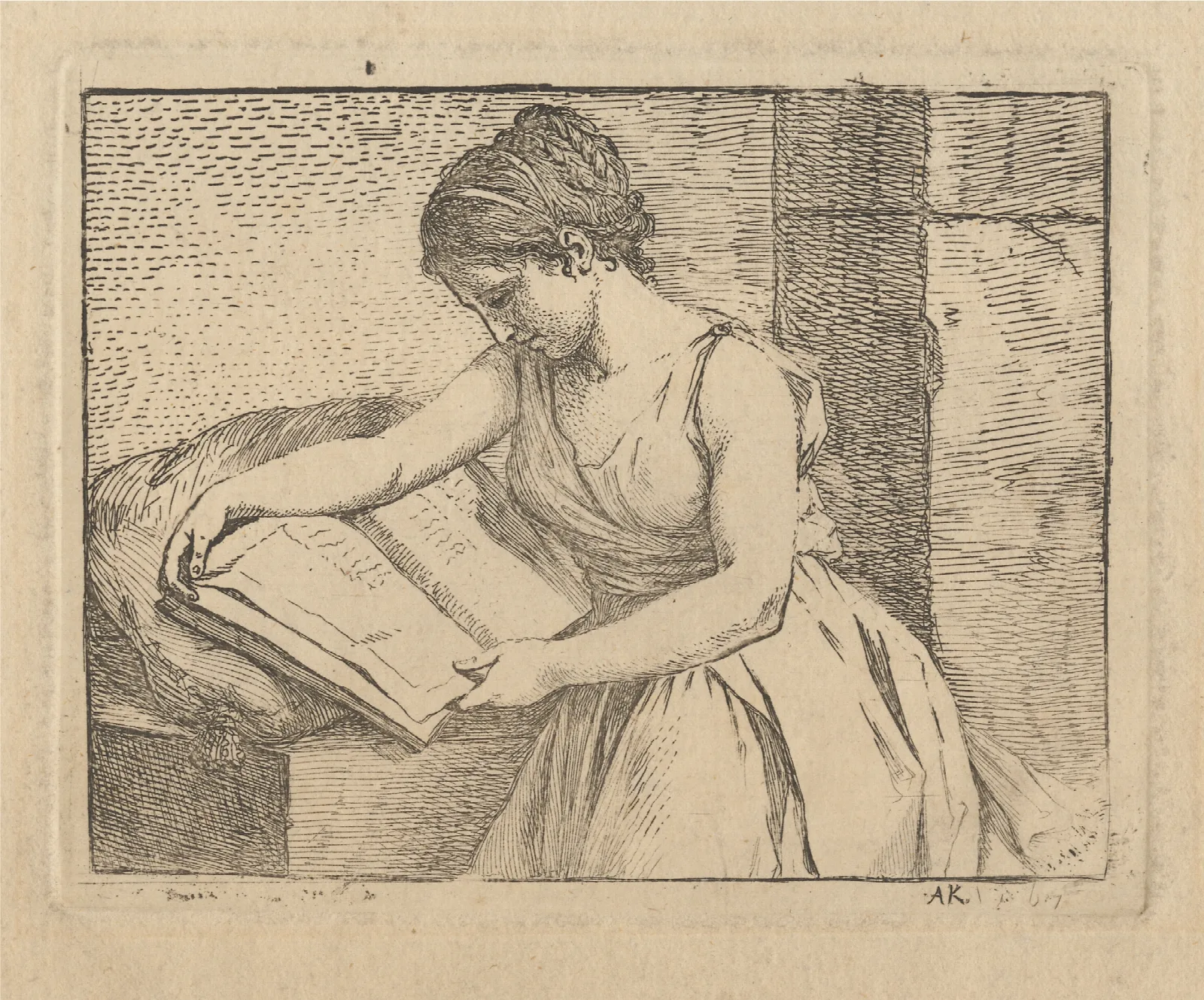 Woman Reading 9 Wall Art by Angelica Kauffmann - Canvas Print