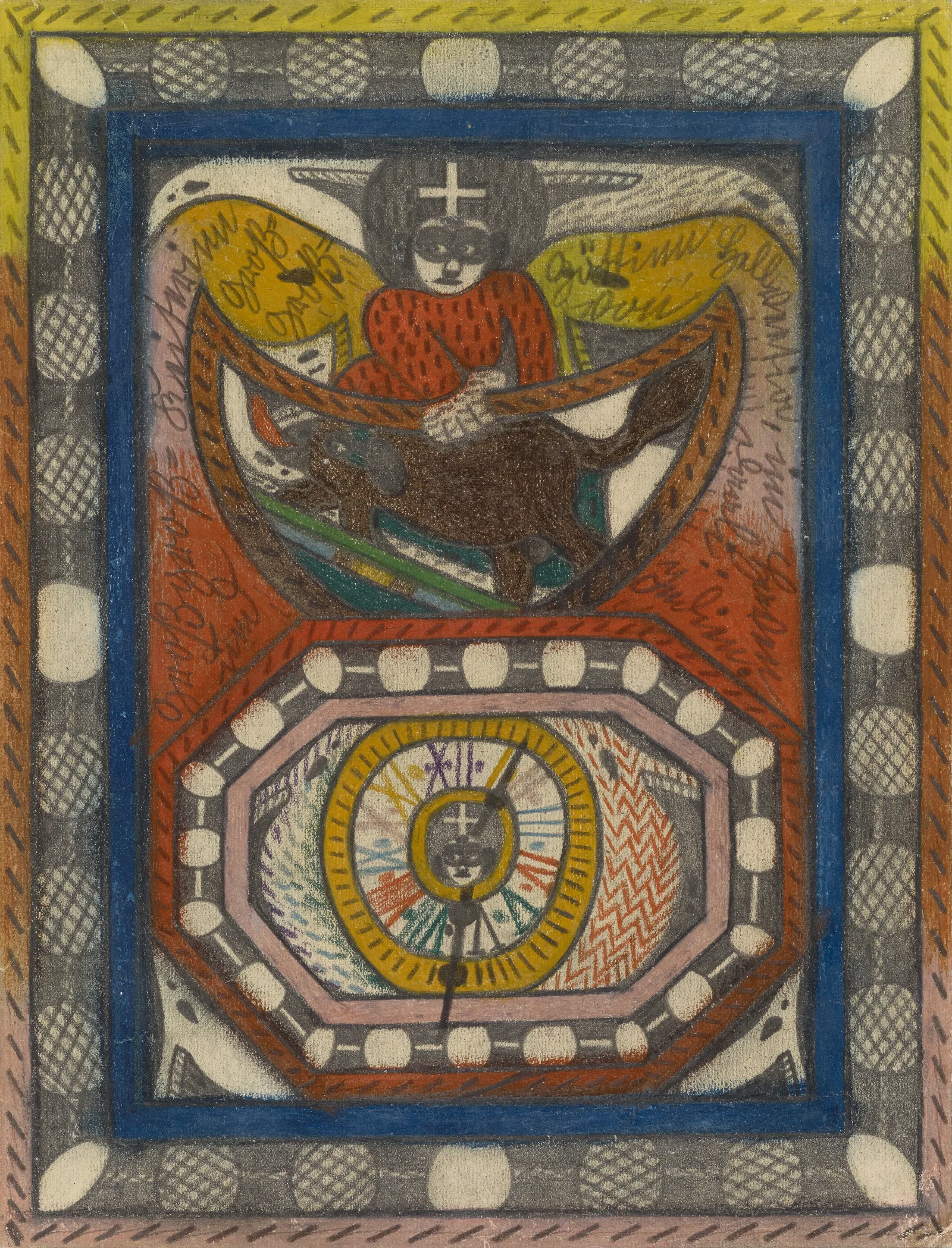 Grosgroskeiserinn Und Grosgrosgottinn Hellveetia Im Haven Von Daali Indien Wall Art by Adolf Wölfli - Canvas Print