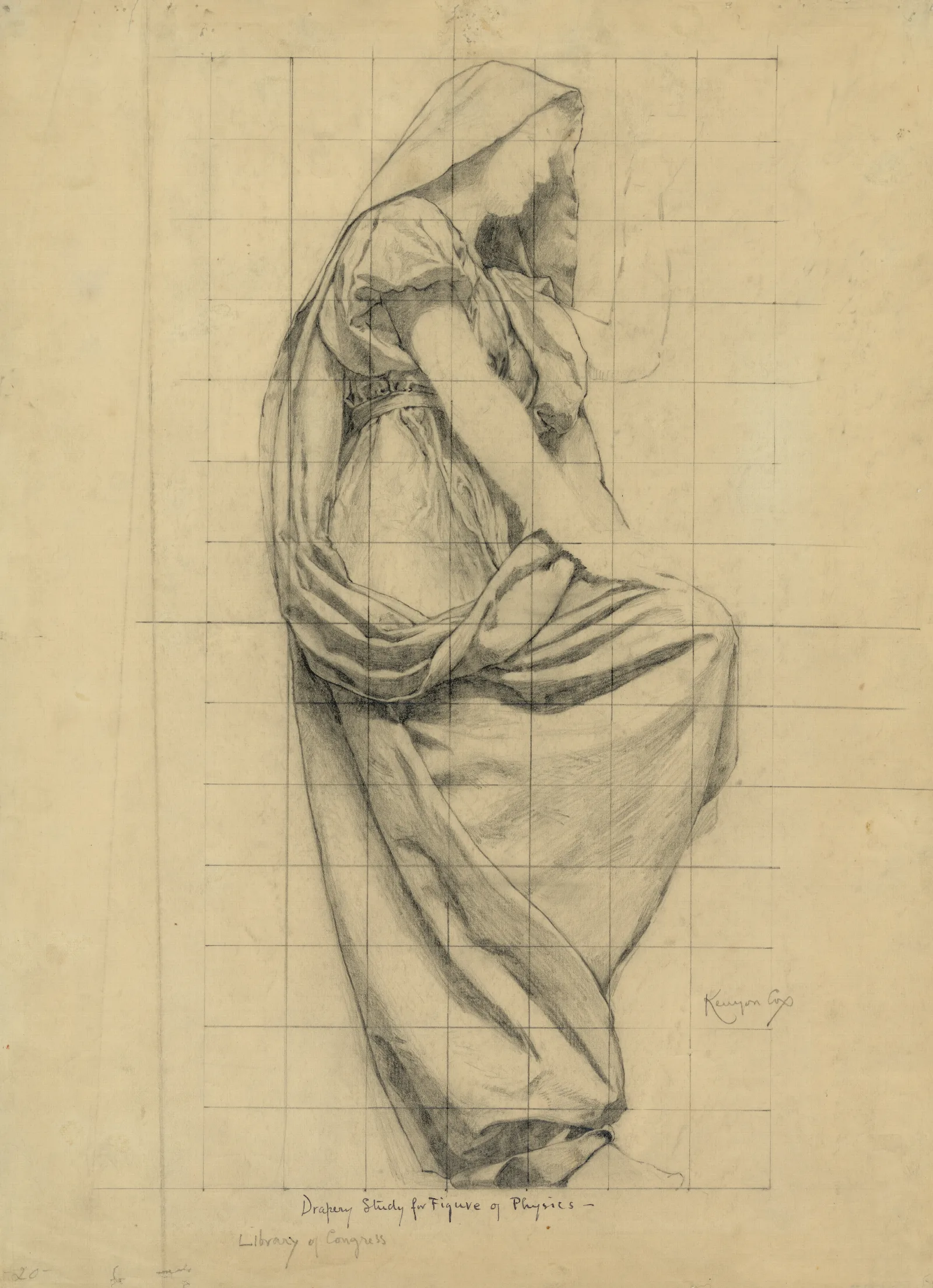Drapery Study For Figure Of Physics Wall Art by Kenyon Cox - Canvas Print