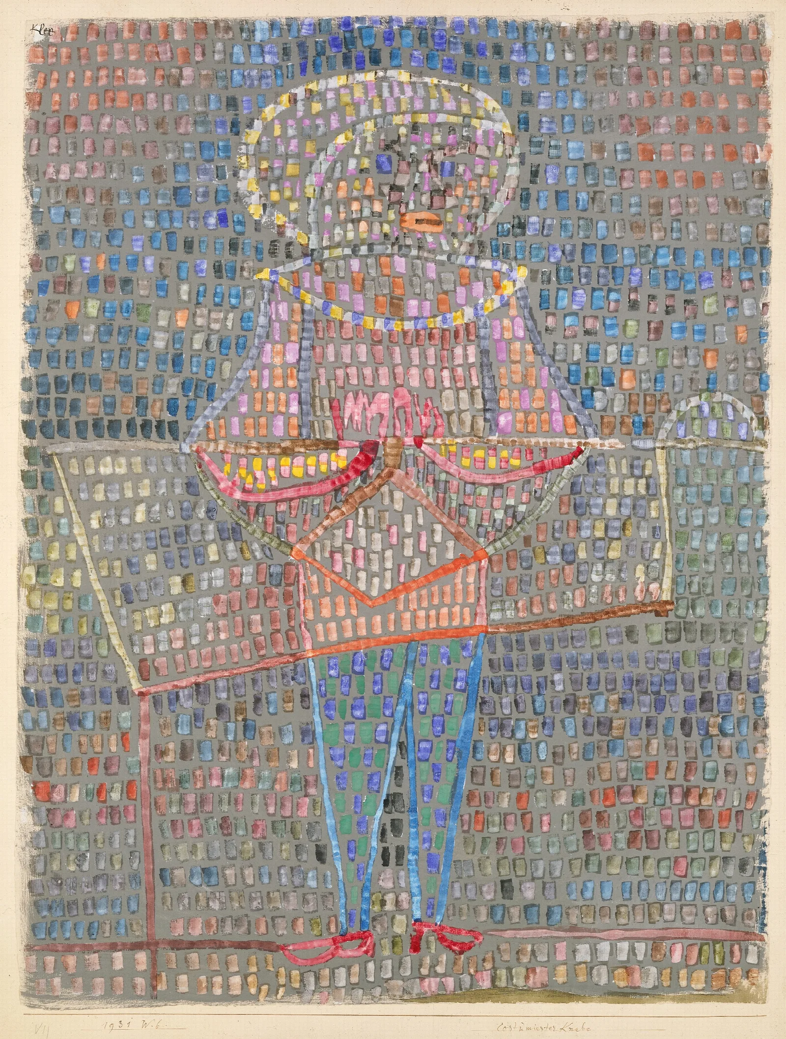 Boy In Fancy Dress Wall Art by Paul Klee - Canvas Print