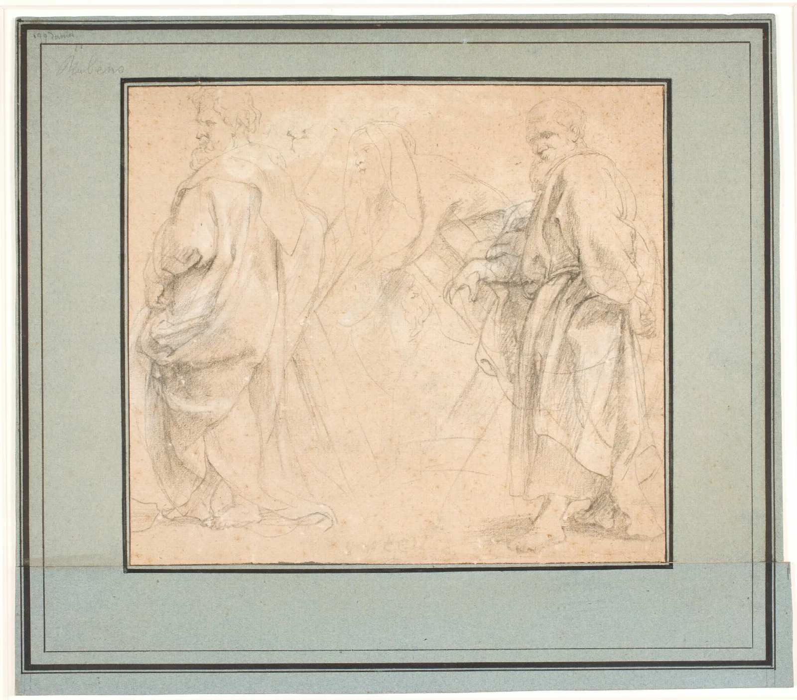 Two Drafts For The Apostle Andrew And A Study For Melchizedek Wall Art by Peter Paul Rubens - Canvas Print
