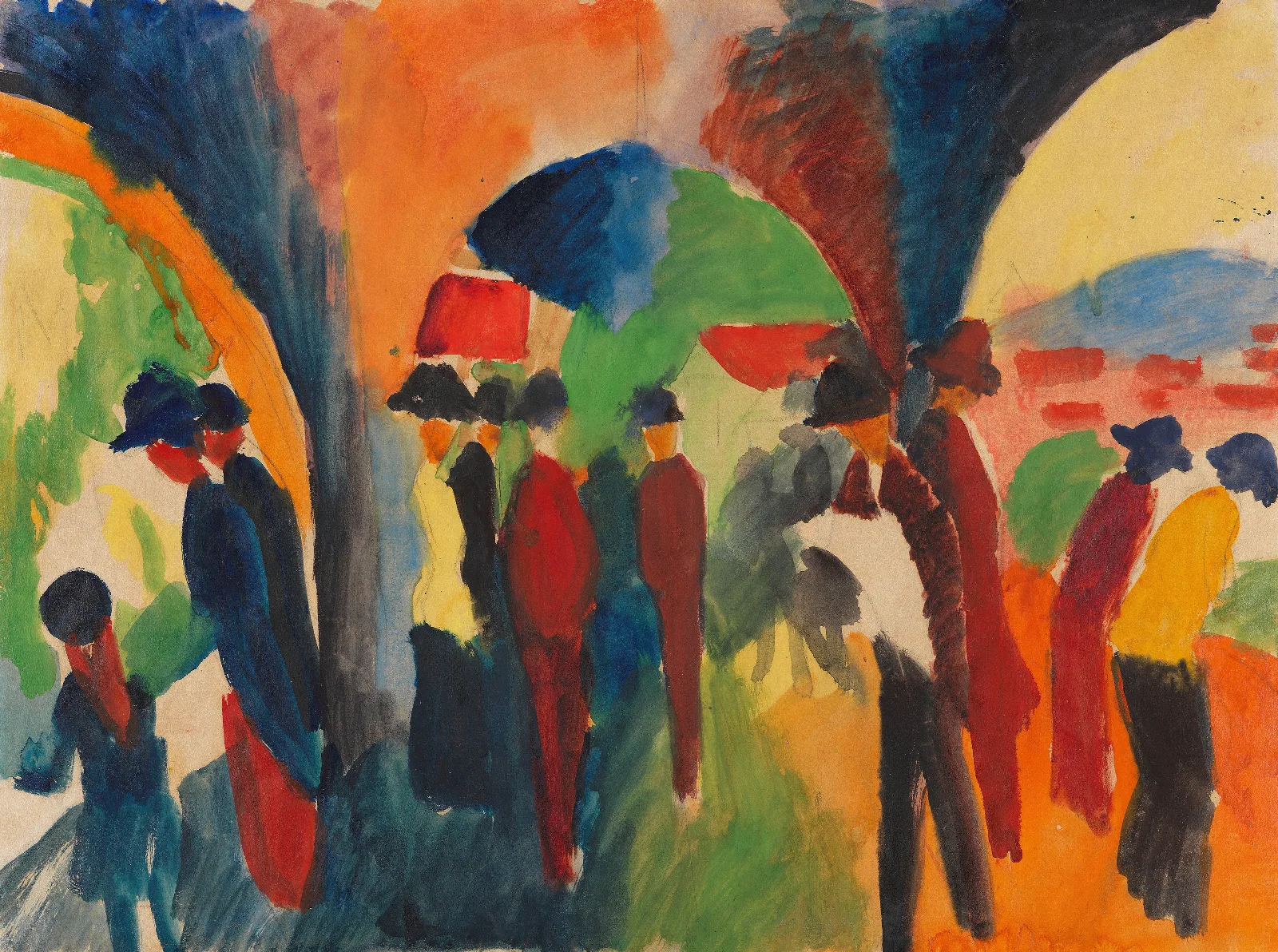 Unter Den Lauben Von Thun Ein Spaziergangermotiv Wall Art by August Macke - Canvas Print