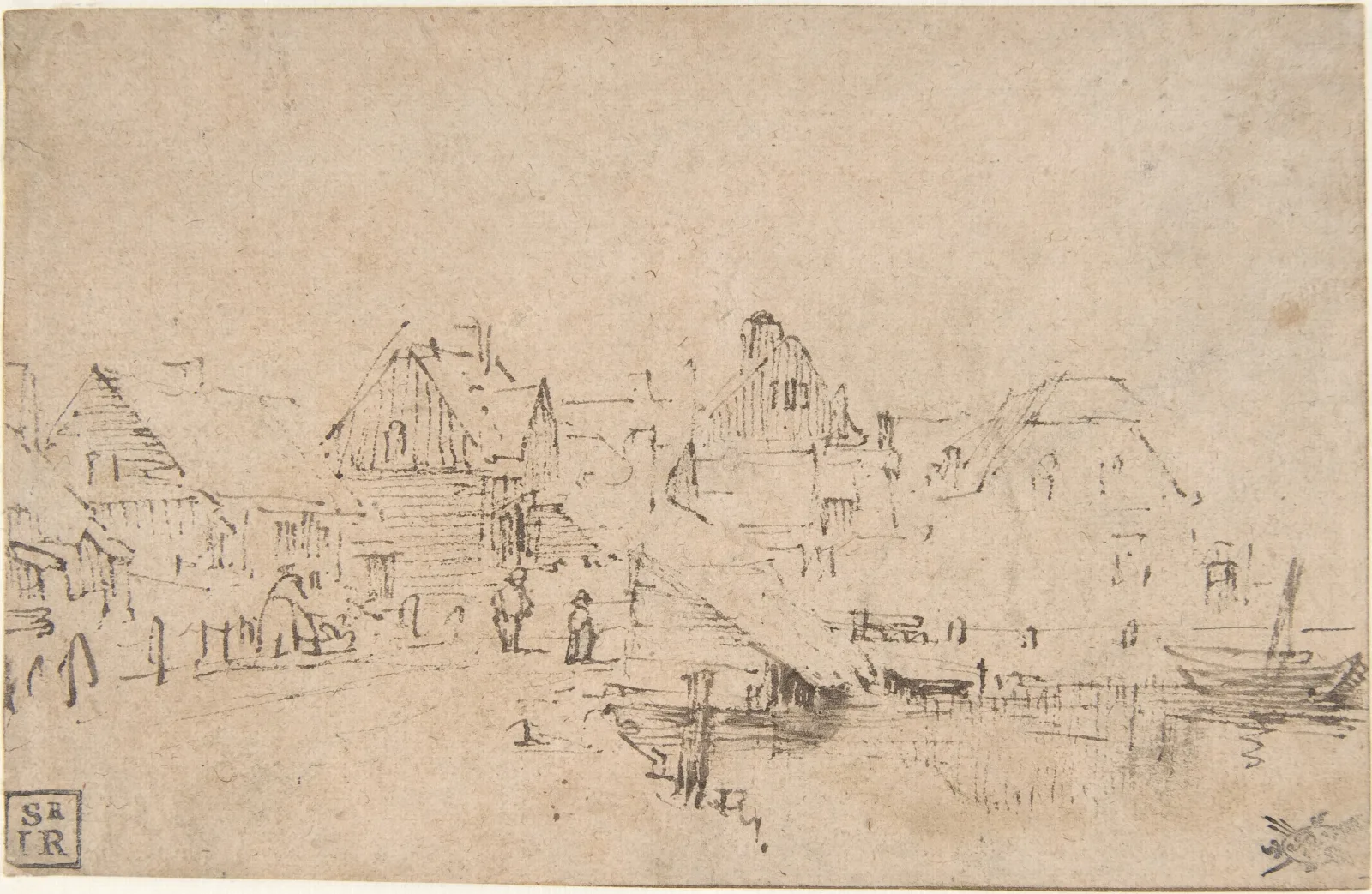 Houses By The Water Wall Art by Rembrandt van Rijn - Canvas Print