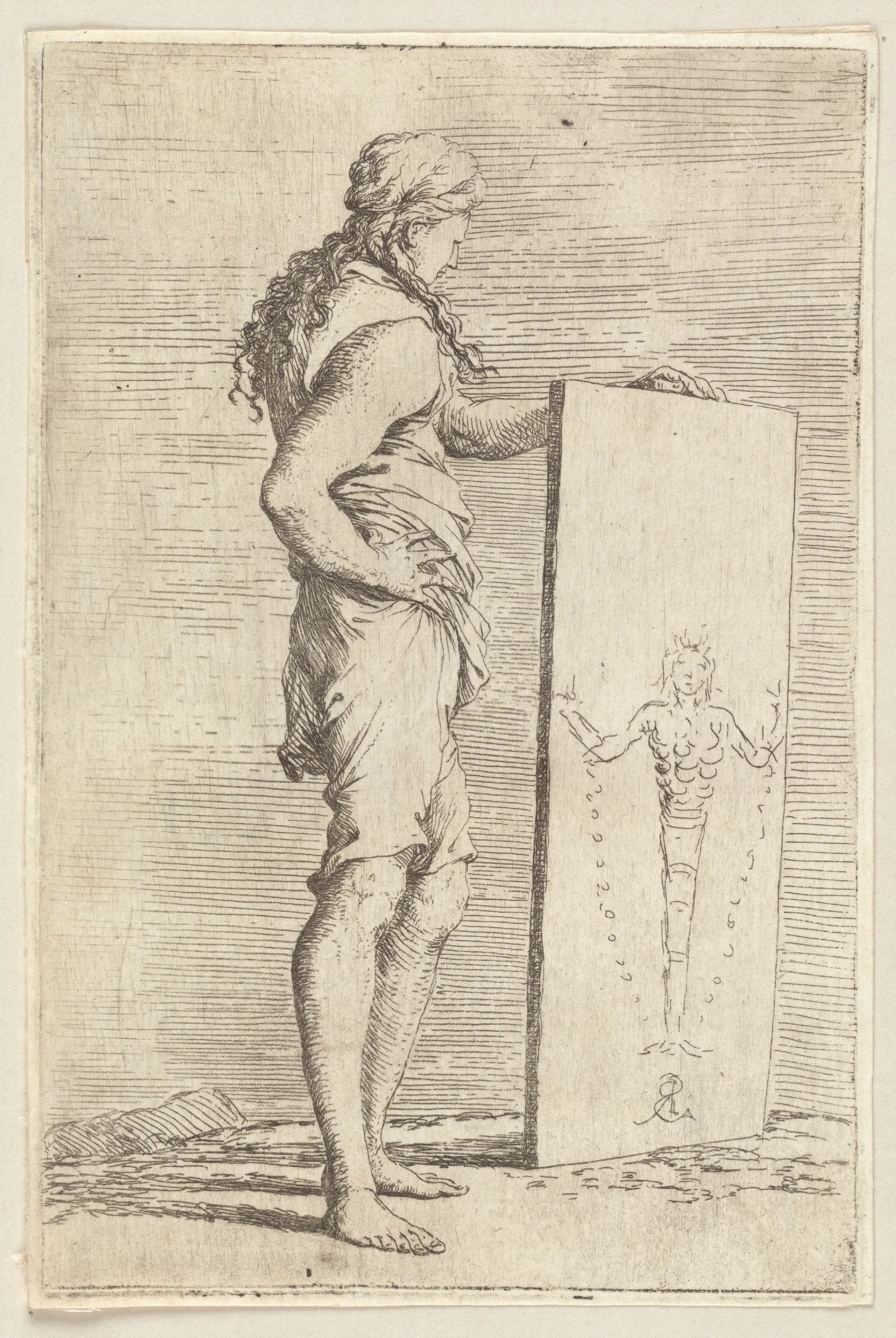 Young Man Viewing A Painting Wall Art by Salvator Rosa - Canvas Print