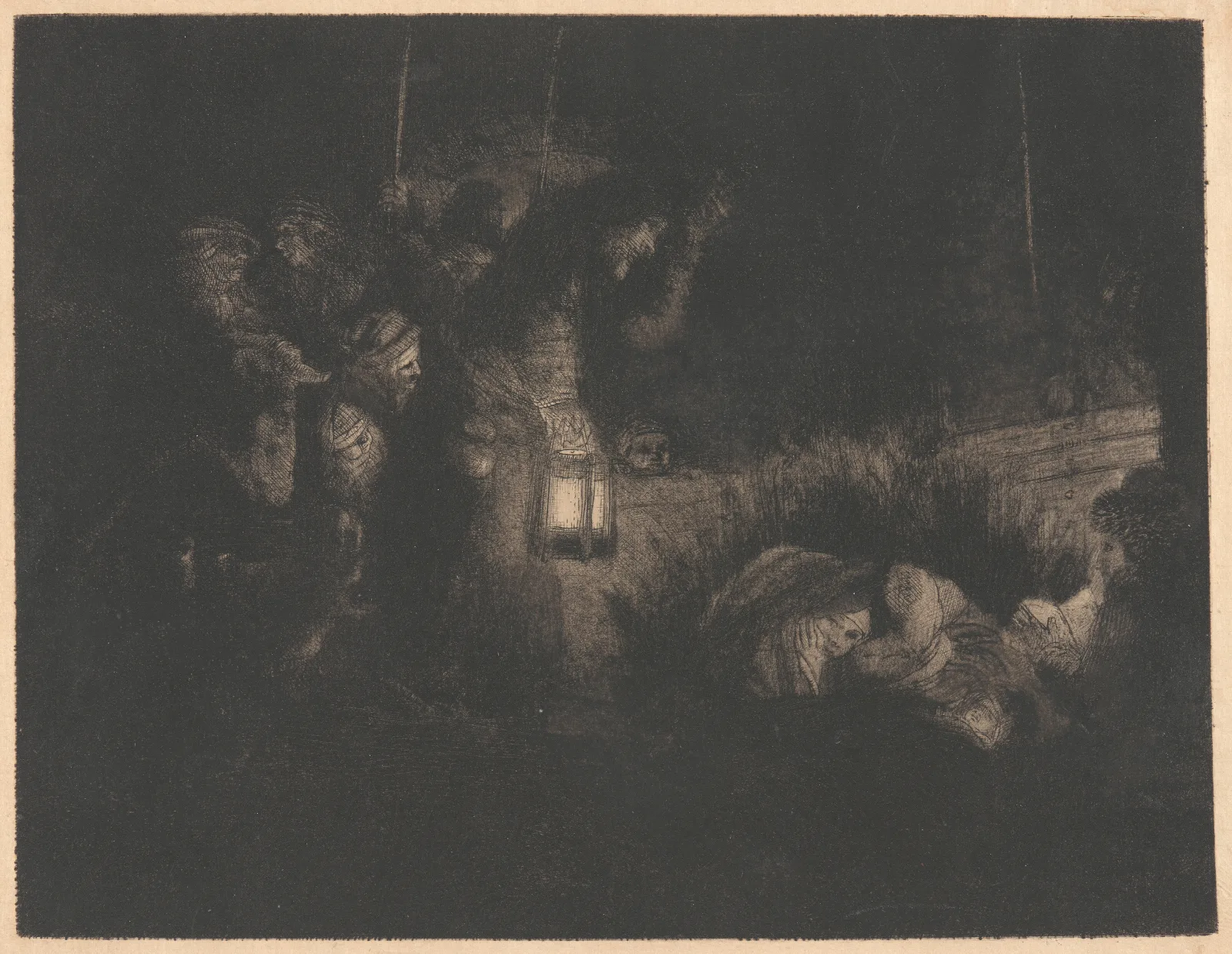 The Adoration Of The Shepherds A Night Piece Wall Art by Rembrandt van Rijn - Canvas Print