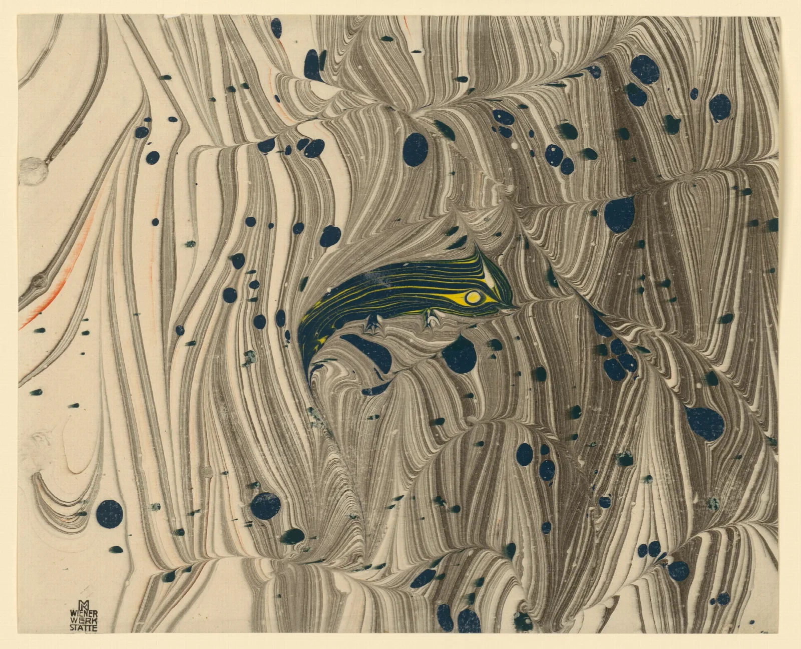 Marmorpapier Mit Stilisiertem Fisch Wall Art by Koloman Moser - Canvas Print