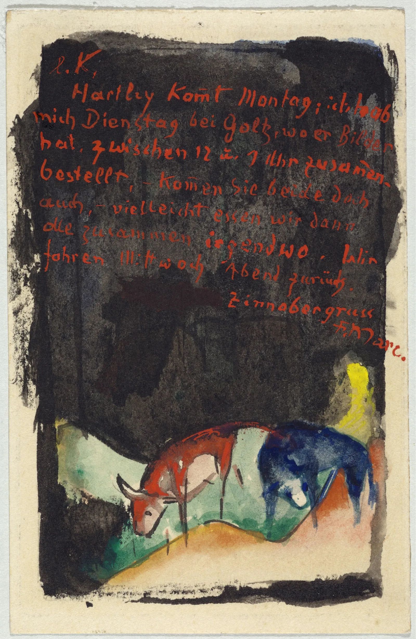 Vermilion Wall Art by Franz Marc - Canvas Print