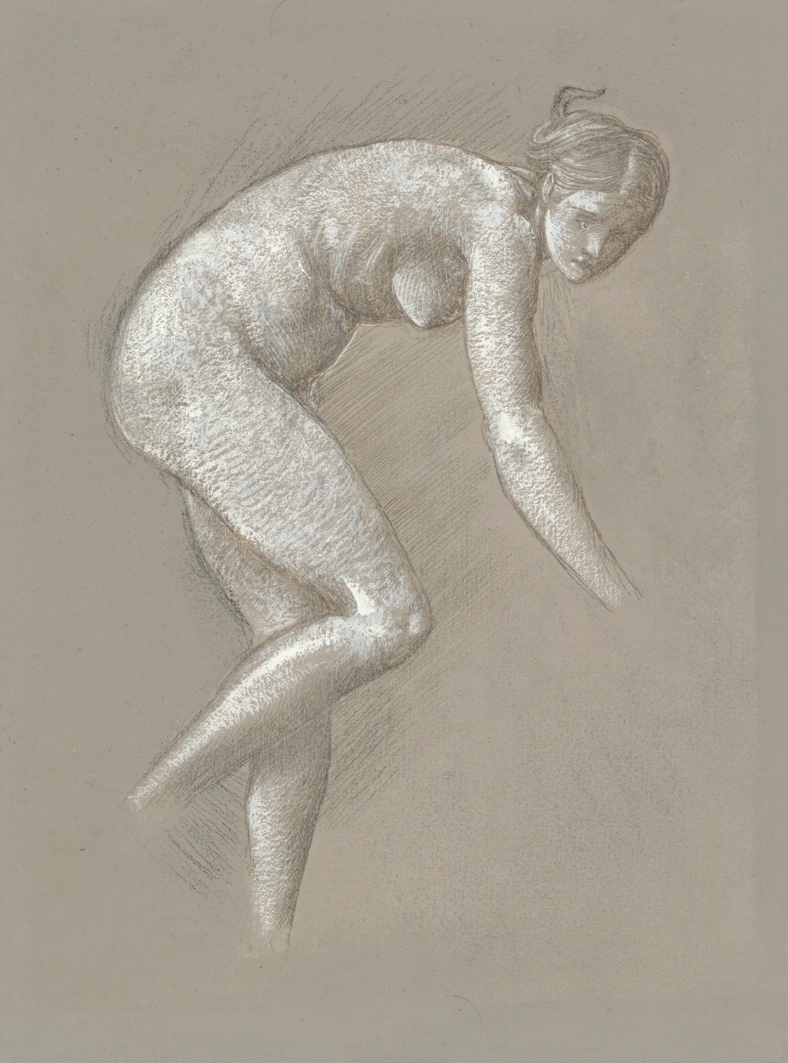 Female Nude Study 10 Wall Art by Sir Edward Coley Burne-Jones - Canvas Print