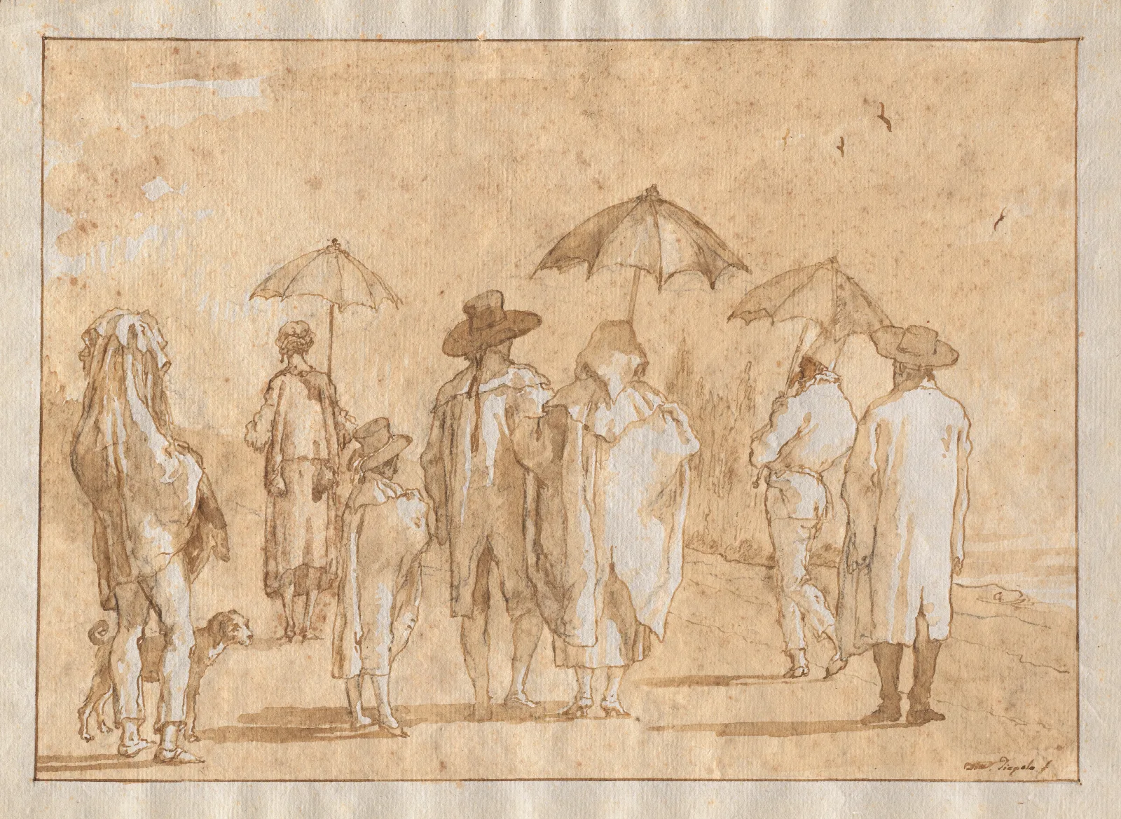 A Spring Shower Wall Art by Giovanni Domenico Tiepolo - Canvas Print