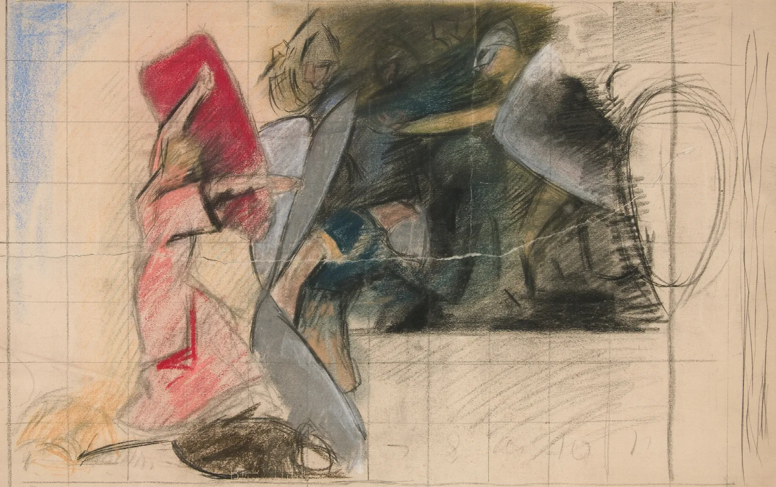 Composition Study For Seven Deadly Sins In The Quest Of The Holy Grail Mural Series At Boston Public Library Wall Art by Edwin Austin Abbey - Canvas Print