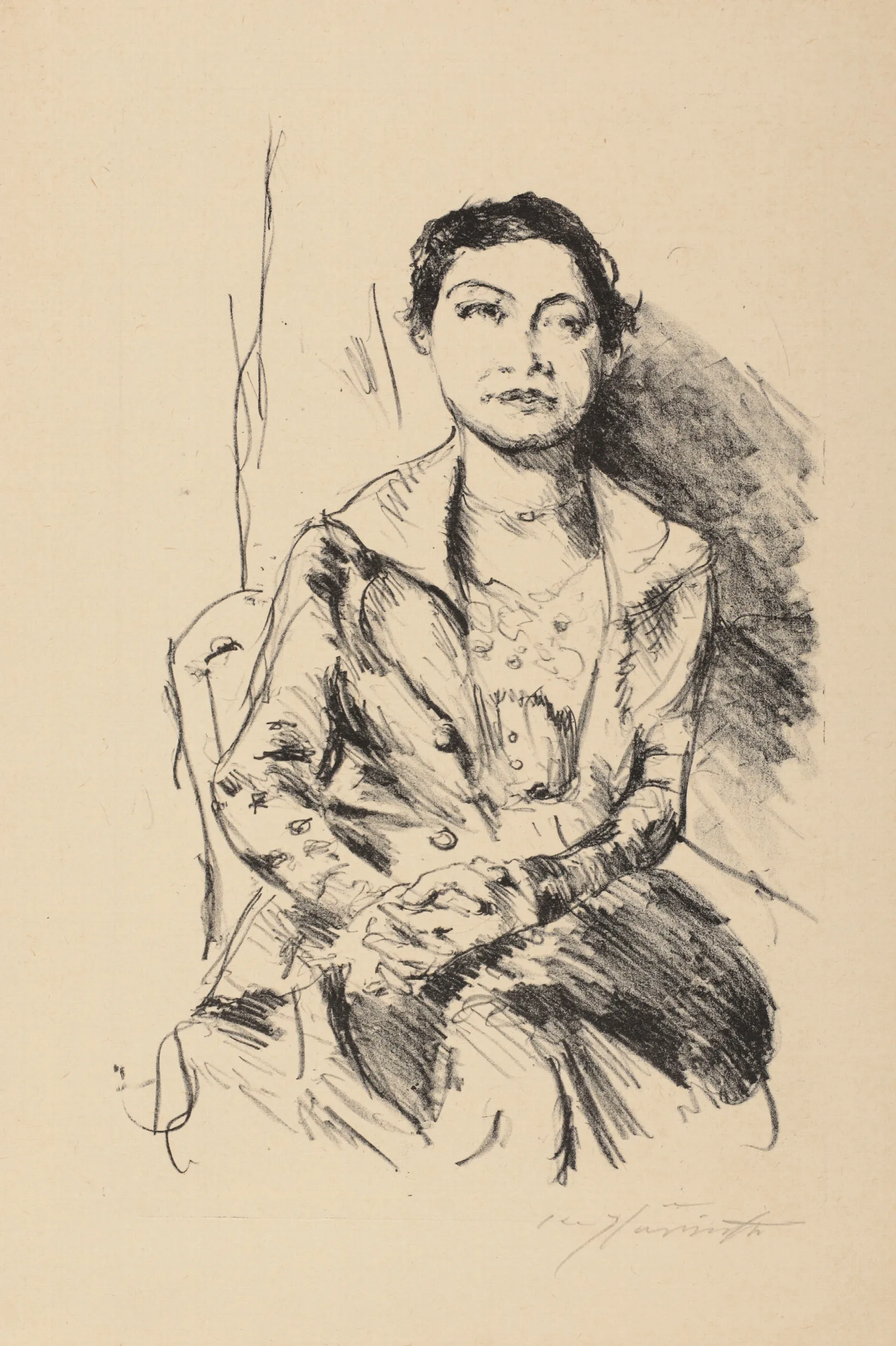 Bildnis Einer Jungen Dame Anneliese Halbe Wall Art by Lovis Corinth - Canvas Print