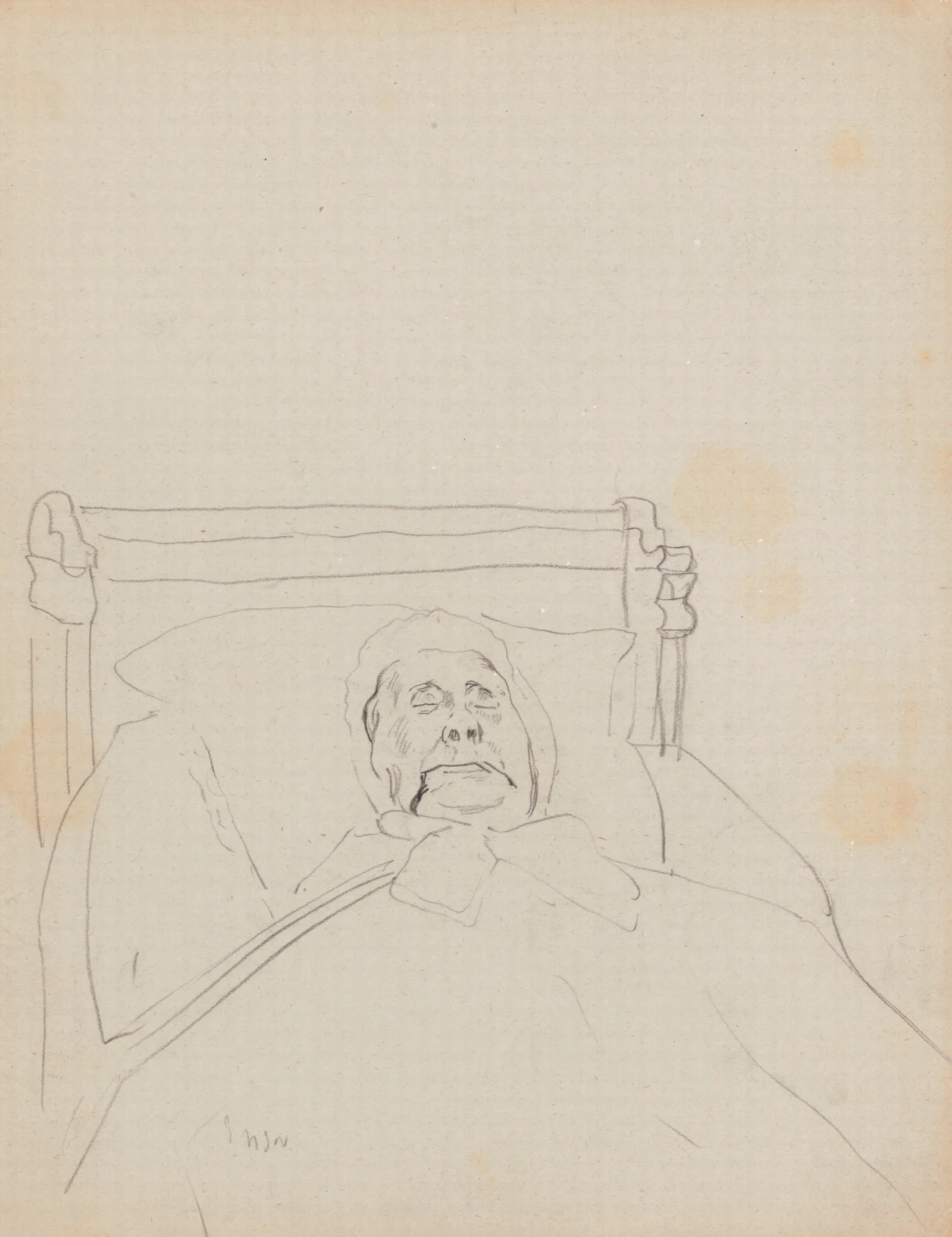 Old Woman Sleeping 2 Wall Art by James Ensor - Canvas Print