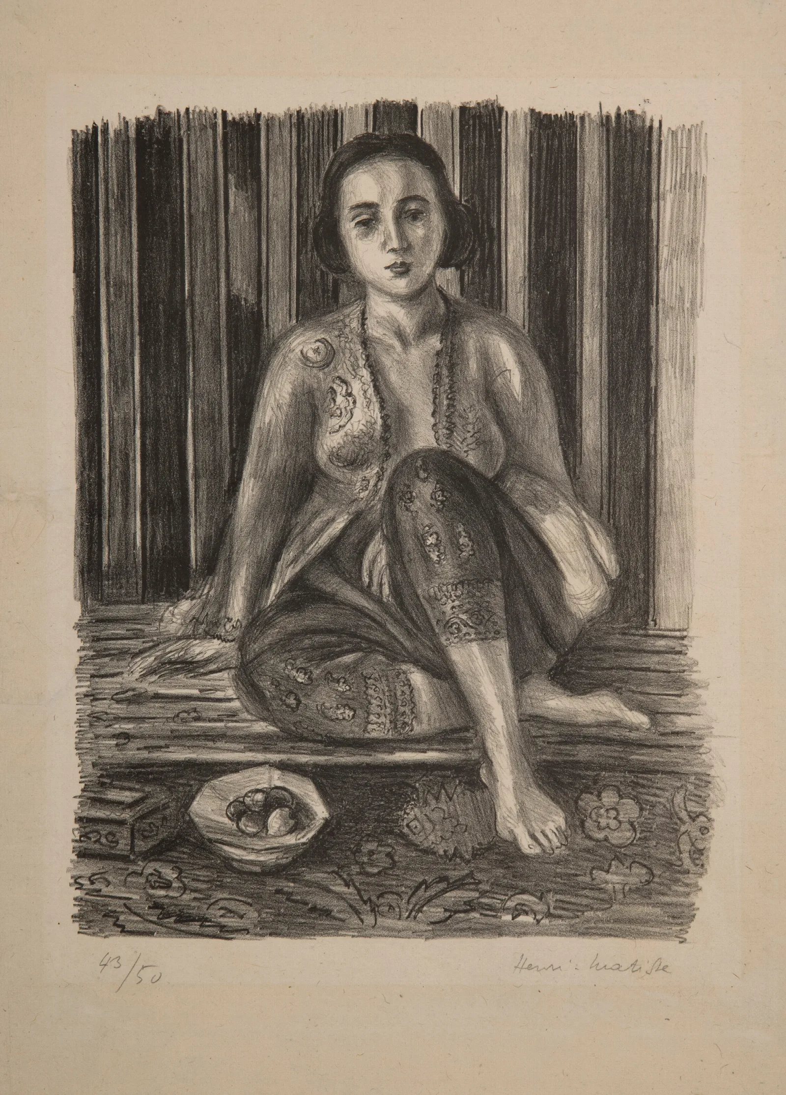 Odalisque With A Bowl Of Fruit Wall Art by Henri Matisse - Canvas Print