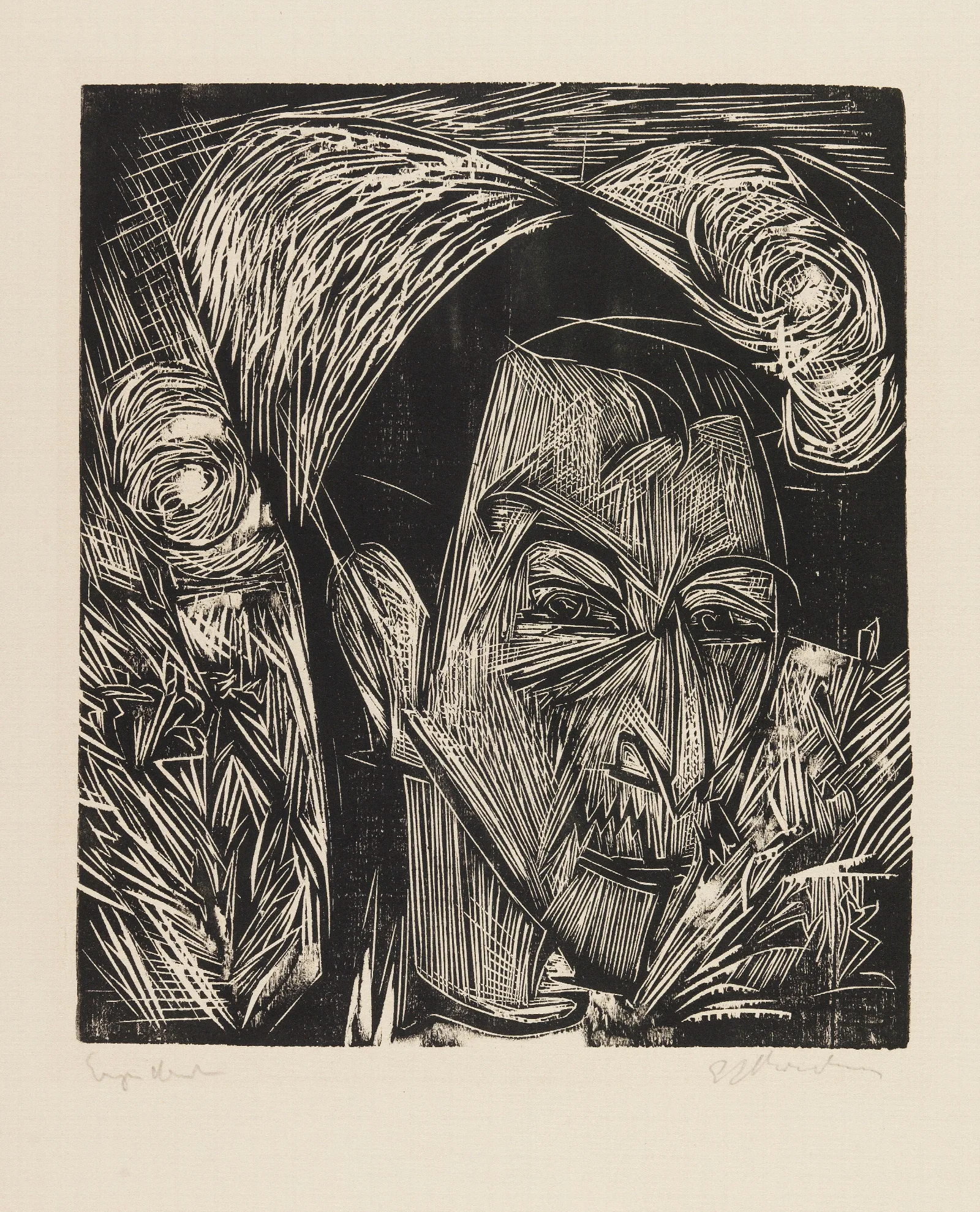Kopf David Muller Wall Art by Ernst Ludwig Kirchner - Canvas Print