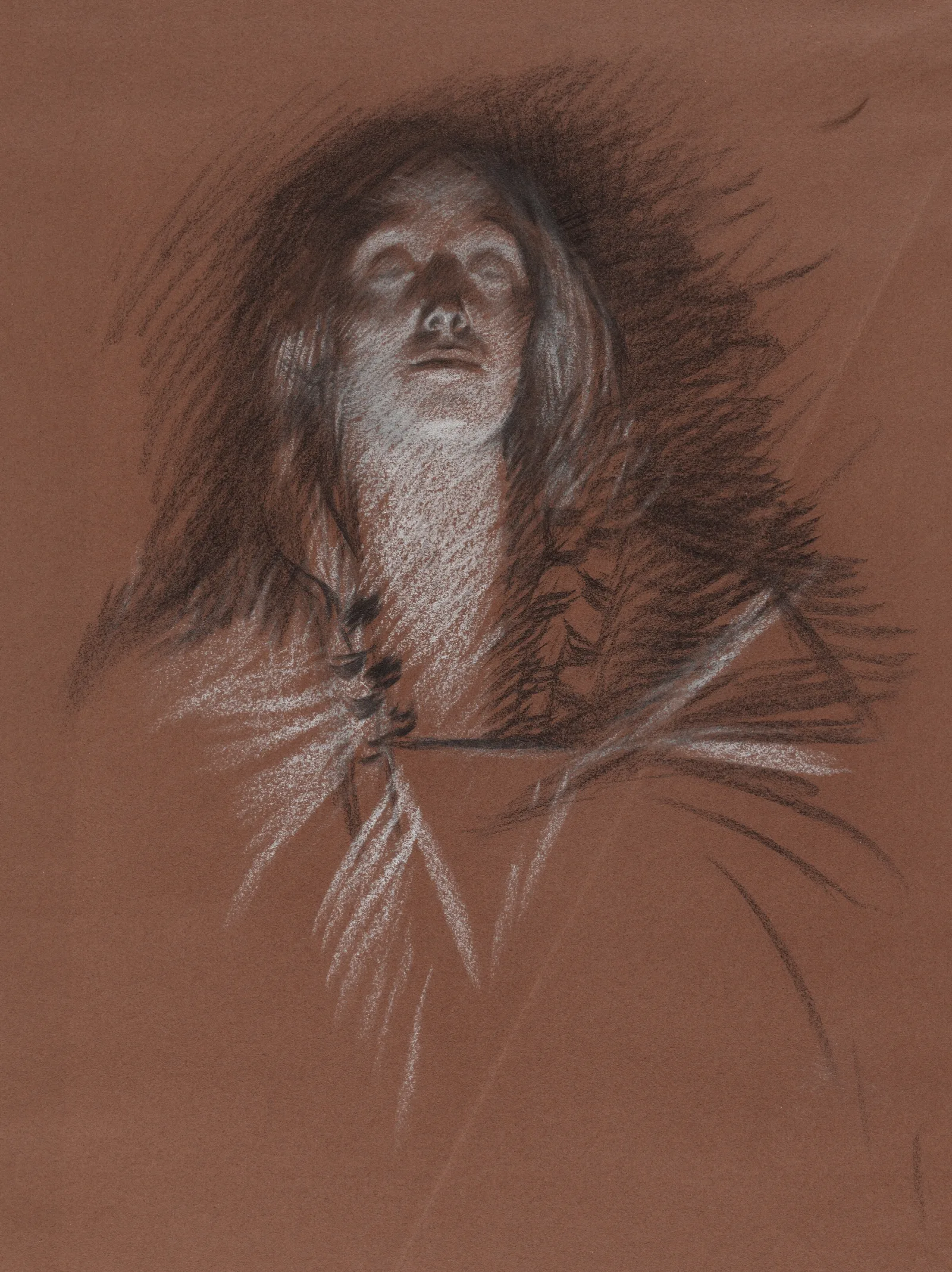 Study For Head Of A Celtic Woman From The Play Scene Hamlet Act 3 Scene 2 Wall Art by Edwin Austin Abbey - Canvas Print