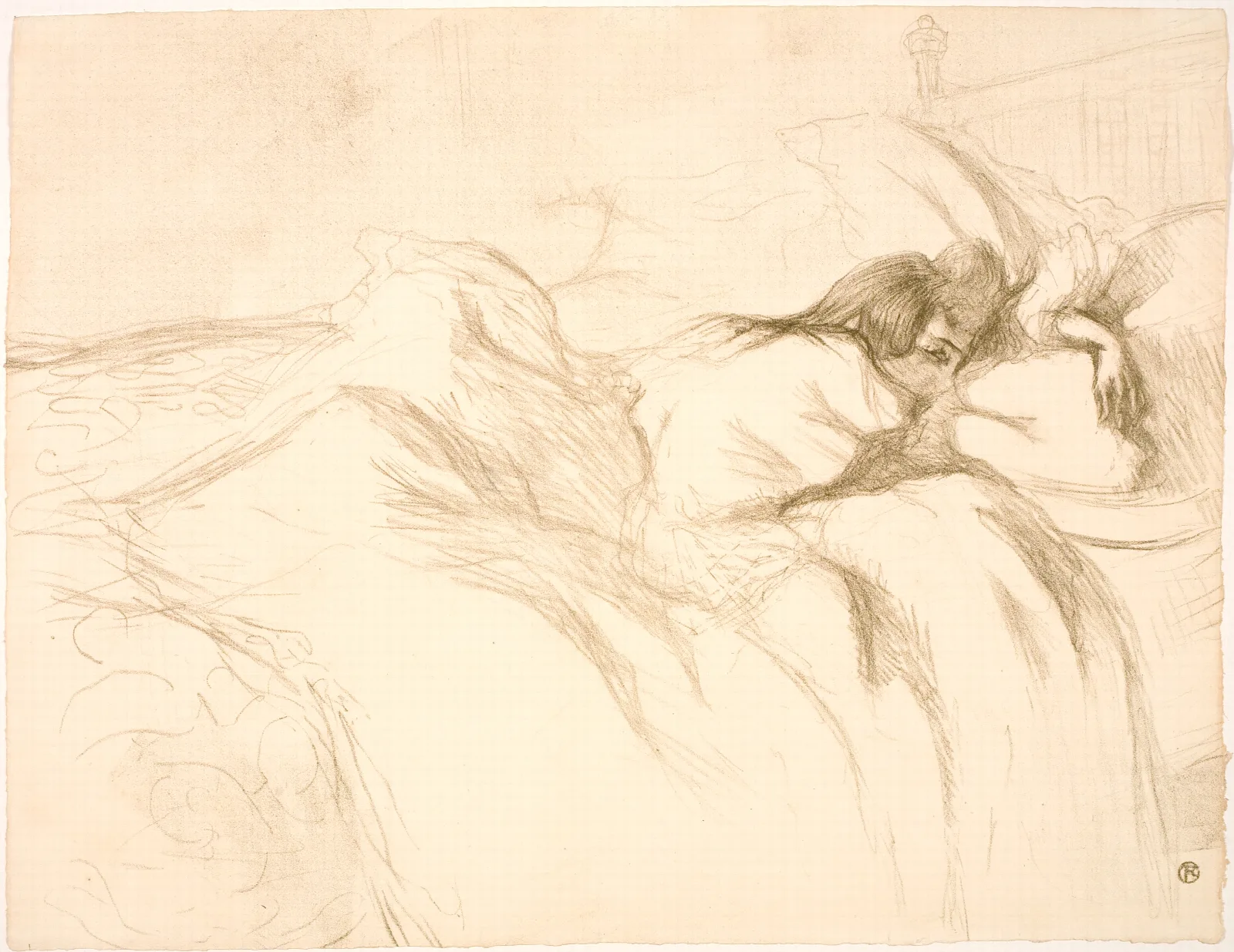 Femme Couchee Reveil Wall Art by Henri de Toulouse-Lautrec - Canvas Print