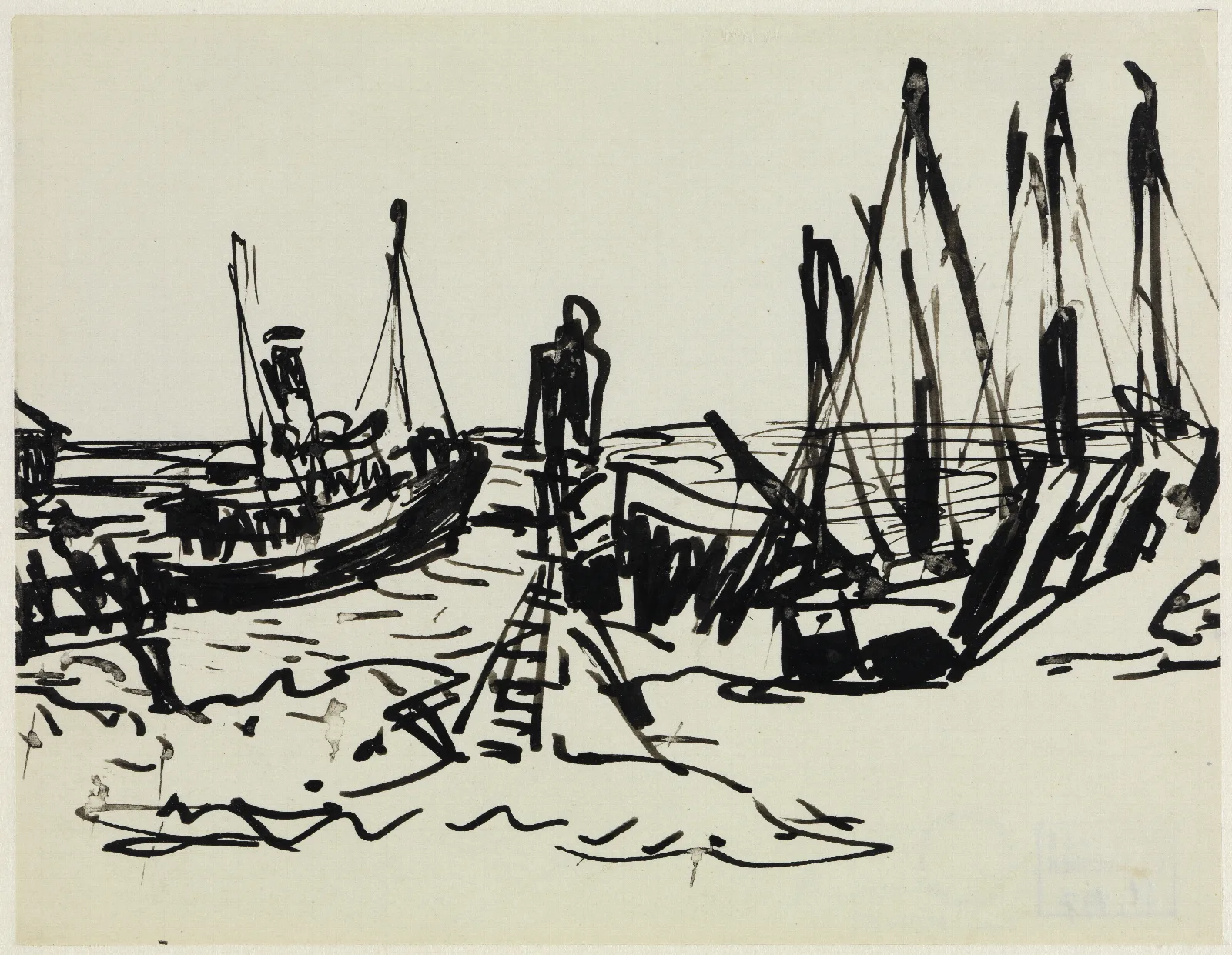 Kustendampfer Und Ankernde Boote Fehmarn Wall Art by Ernst Ludwig Kirchner - Canvas Print
