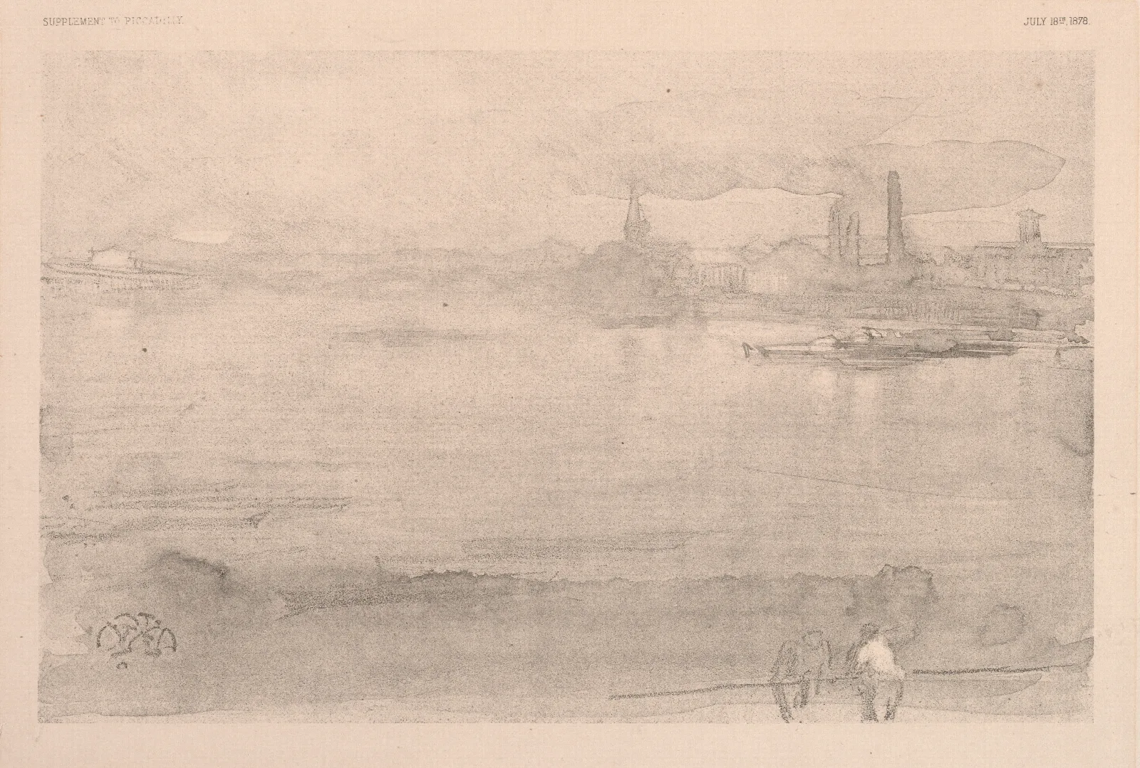 Early Morning The Thames At Battersea 1878 Wall Art by James Abbott McNeill Whistler - Canvas Print