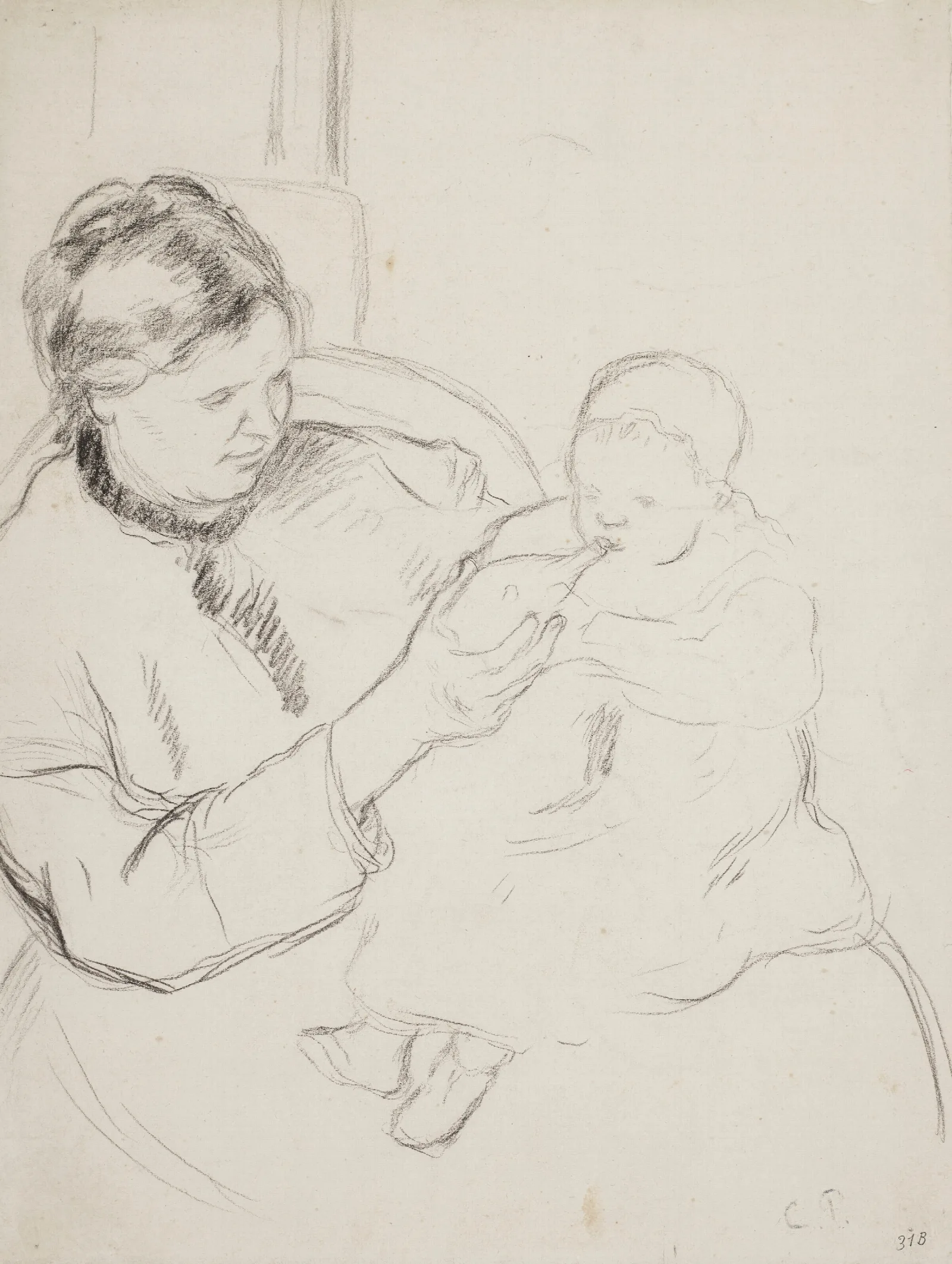 Mere Et Enfant Wall Art by Camille Pissarro - Canvas Print