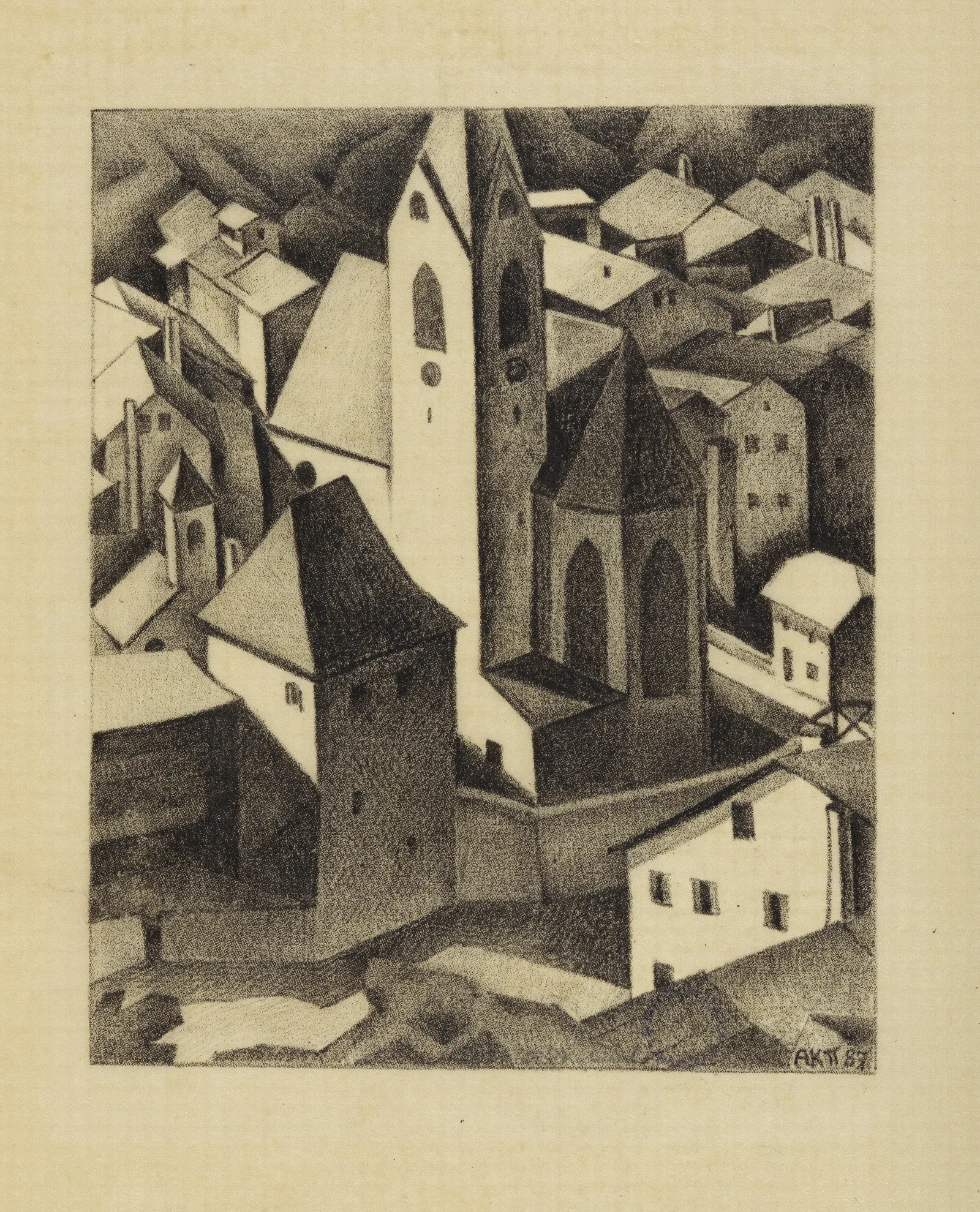 Die Kirche Von Klausen In Tirol Wall Art by Alexander Kanoldt - Canvas Print