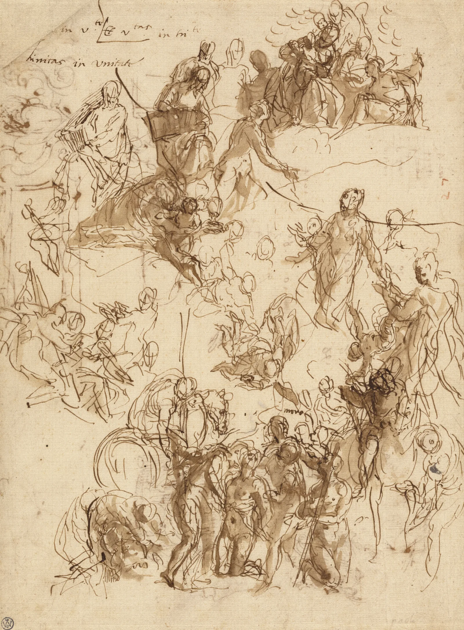 Sheet Of Studies For The Martyrdom Of Saint George Wall Art by Paolo Veronese - Canvas Print