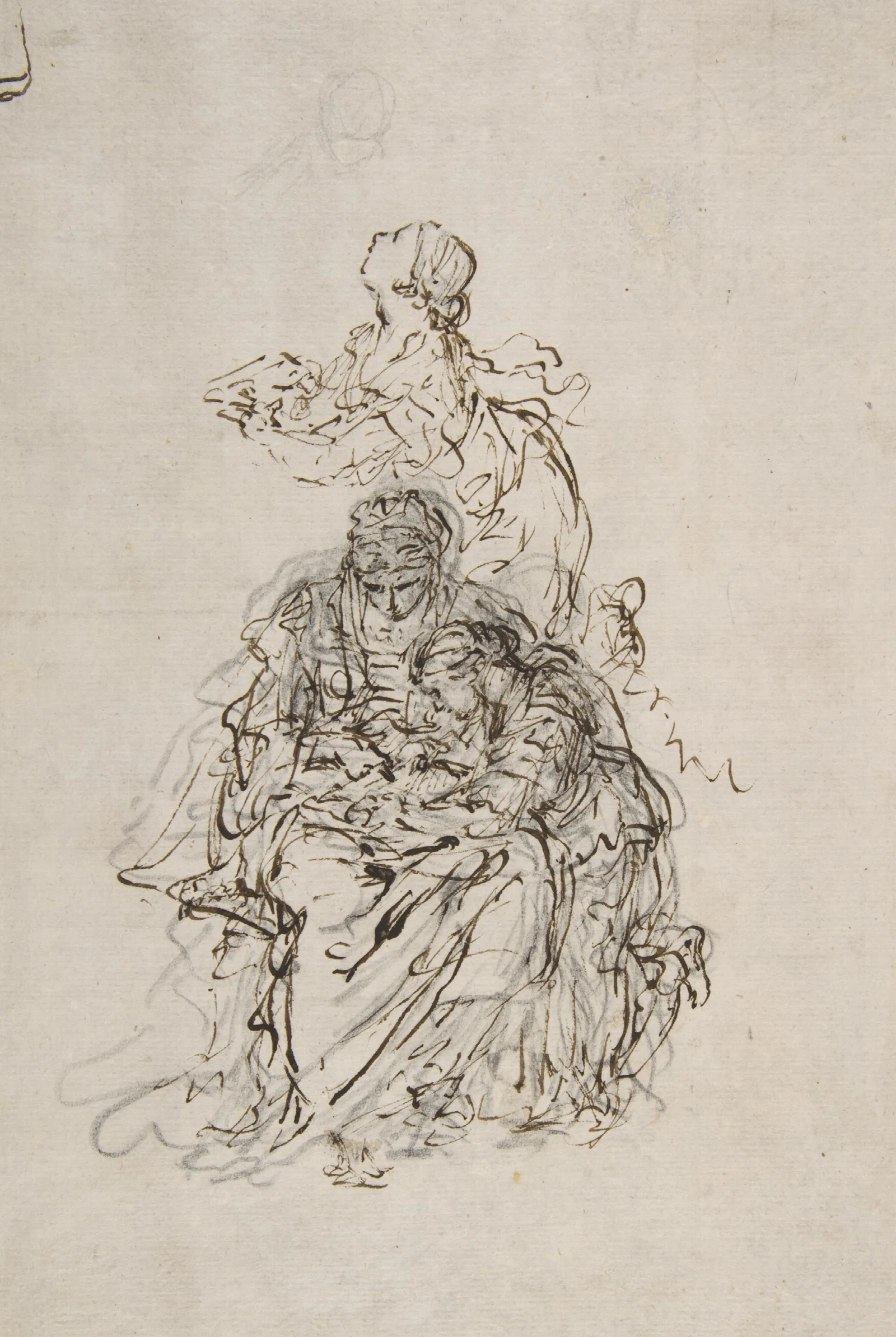 Studies For An Education Of The Virgin Saint Anne Teaching The Virgin To Read Wall Art by Sebastiano Ricci - Canvas Print