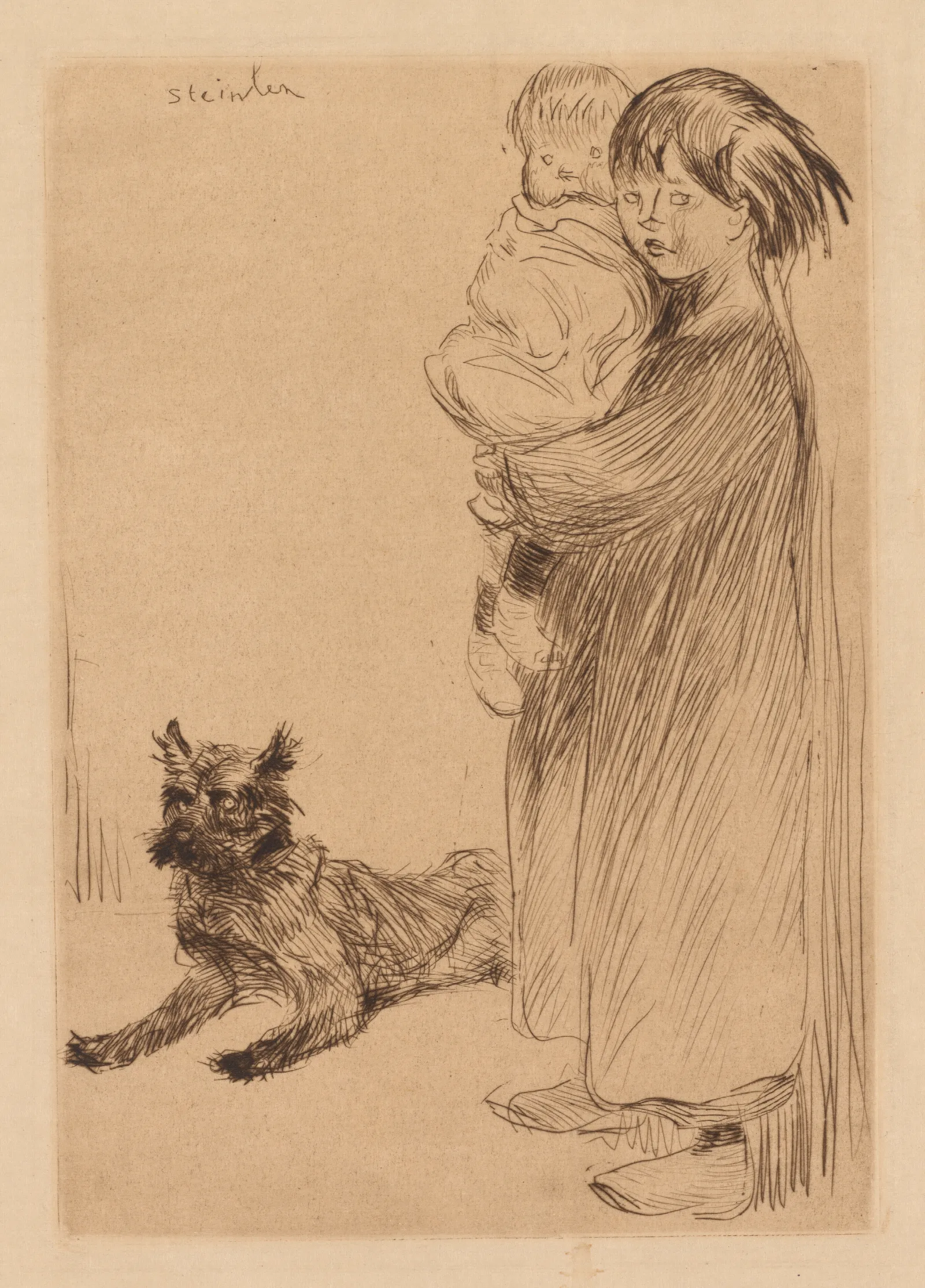 The Big Sister La Grande Soeur Wall Art by Théophile Alexandre Steinlen - Canvas Print