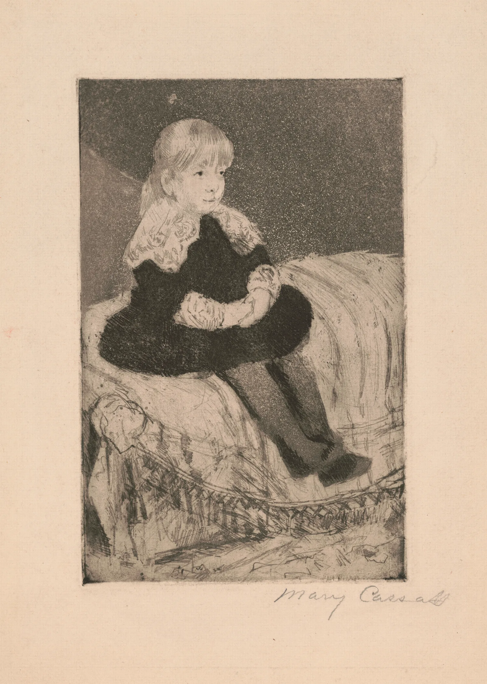 Mlle Luquet Seated On A Couch Wall Art by Mary Cassatt - Canvas Print