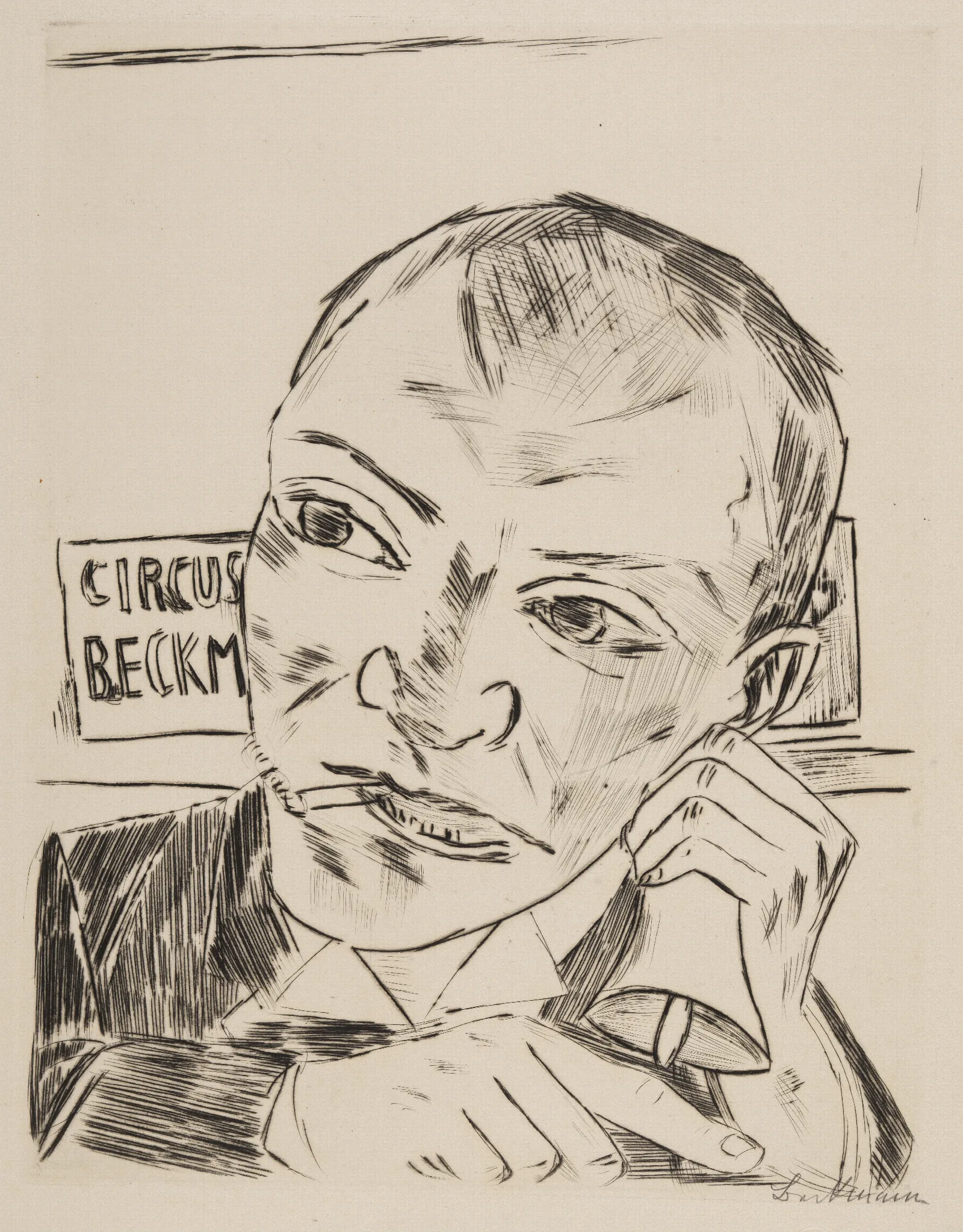 Der Ausrufer Selbstbildnis Wall Art by Max Beckmann - Canvas Print