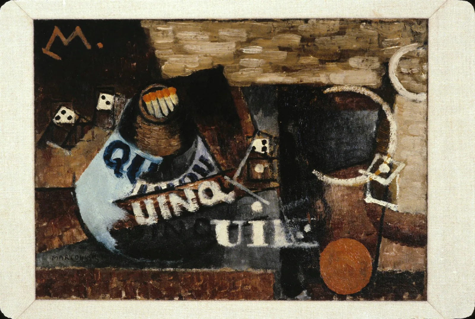 Still Life With Matches Le Pyrogene Quinquina Wall Art by Louis Marcoussis - Canvas Print