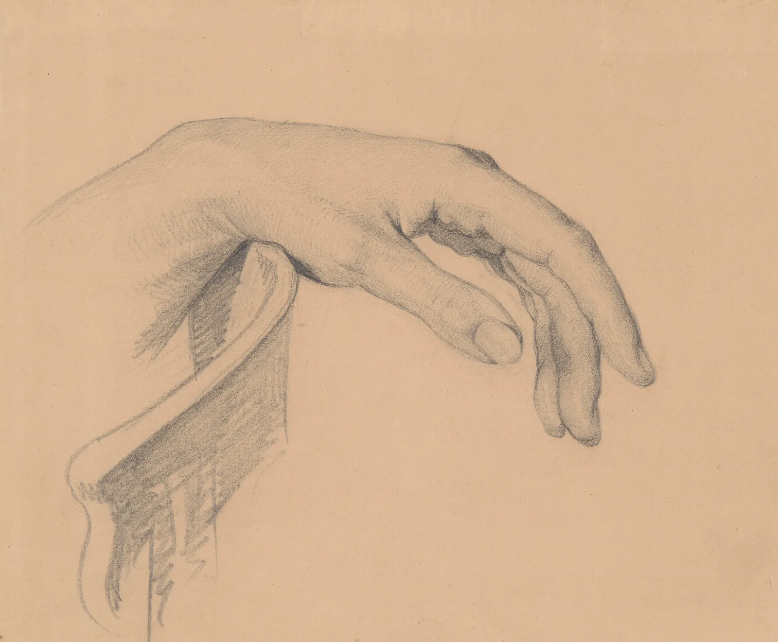 Study Of Christs Left Hand To The Painting Entombment Wall Art by Józef Simmler - Canvas Print