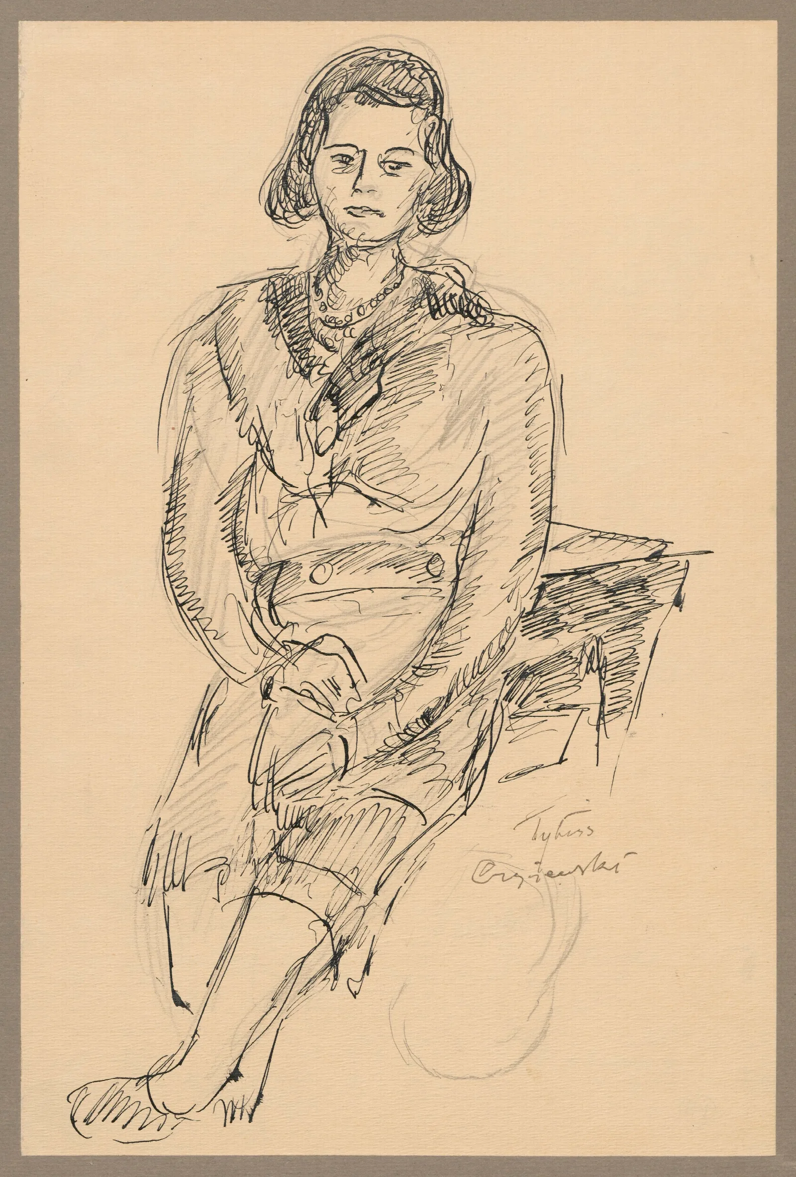 Sitting Woman 16 Wall Art by Tytus Czyżewski - Canvas Print