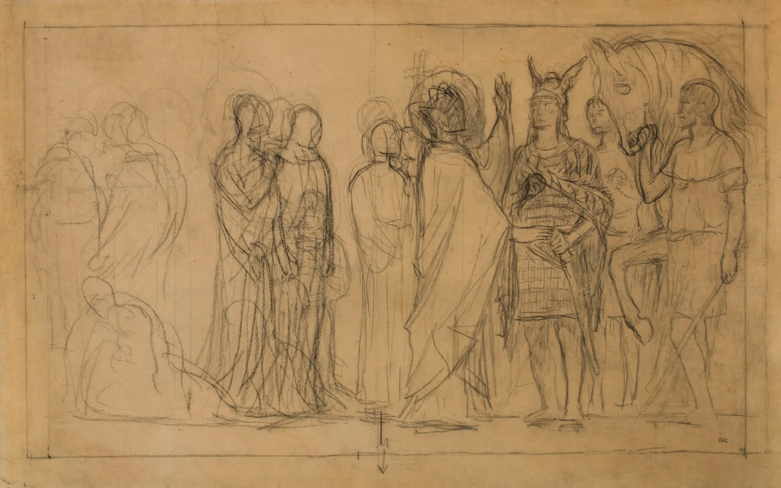 Etude Pour La Derniere Composition Du Pantheon Non Executee Wall Art by Pierre Puvis de Chavannes - Canvas Print