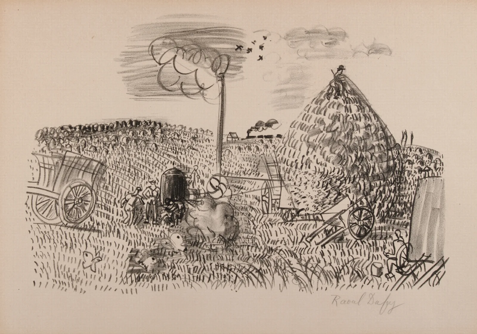 The Wheat Thresher Wall Art by Raoul Dufy - Canvas Print