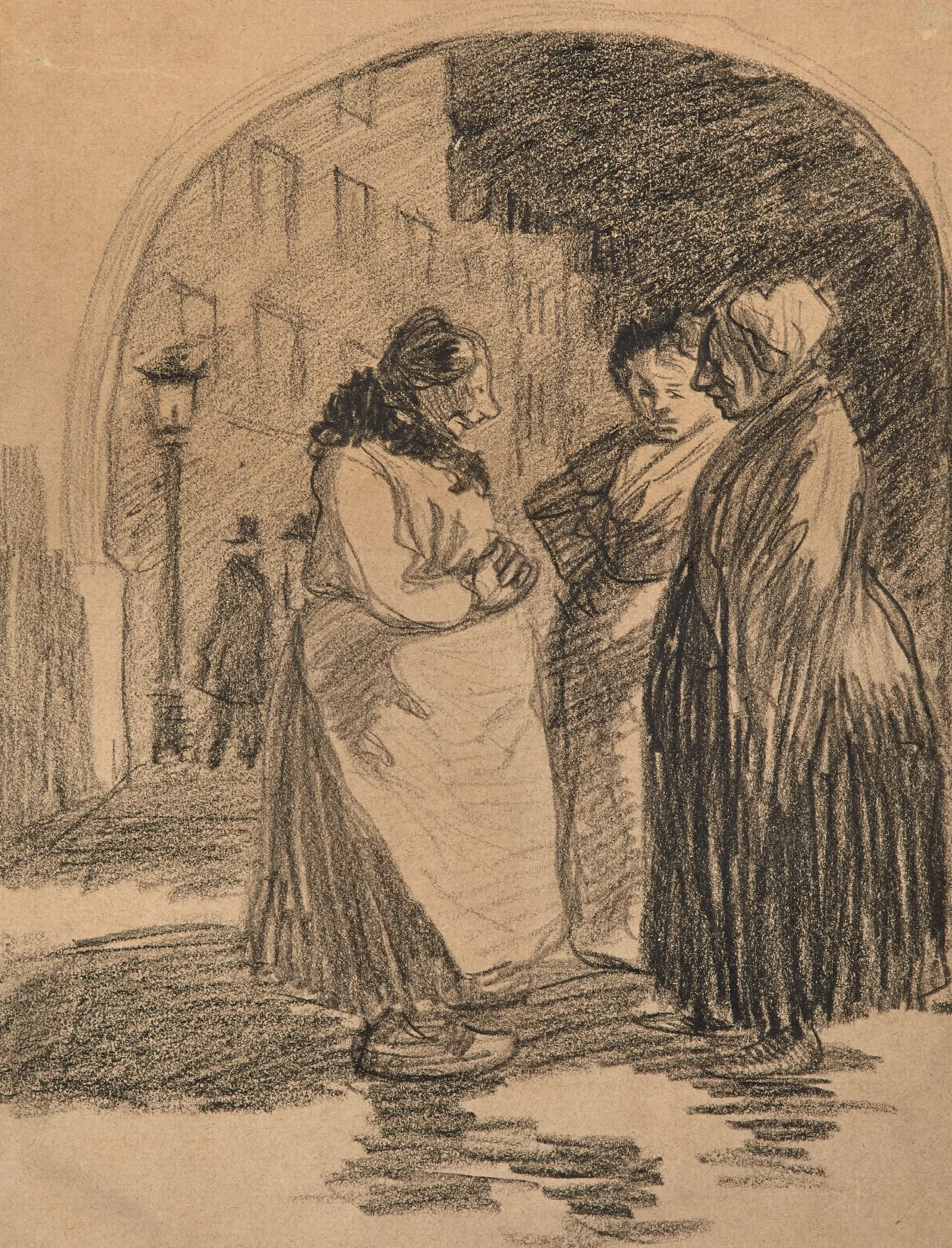 Femmes Conversant Wall Art by Théophile Alexandre Steinlen - Canvas Print