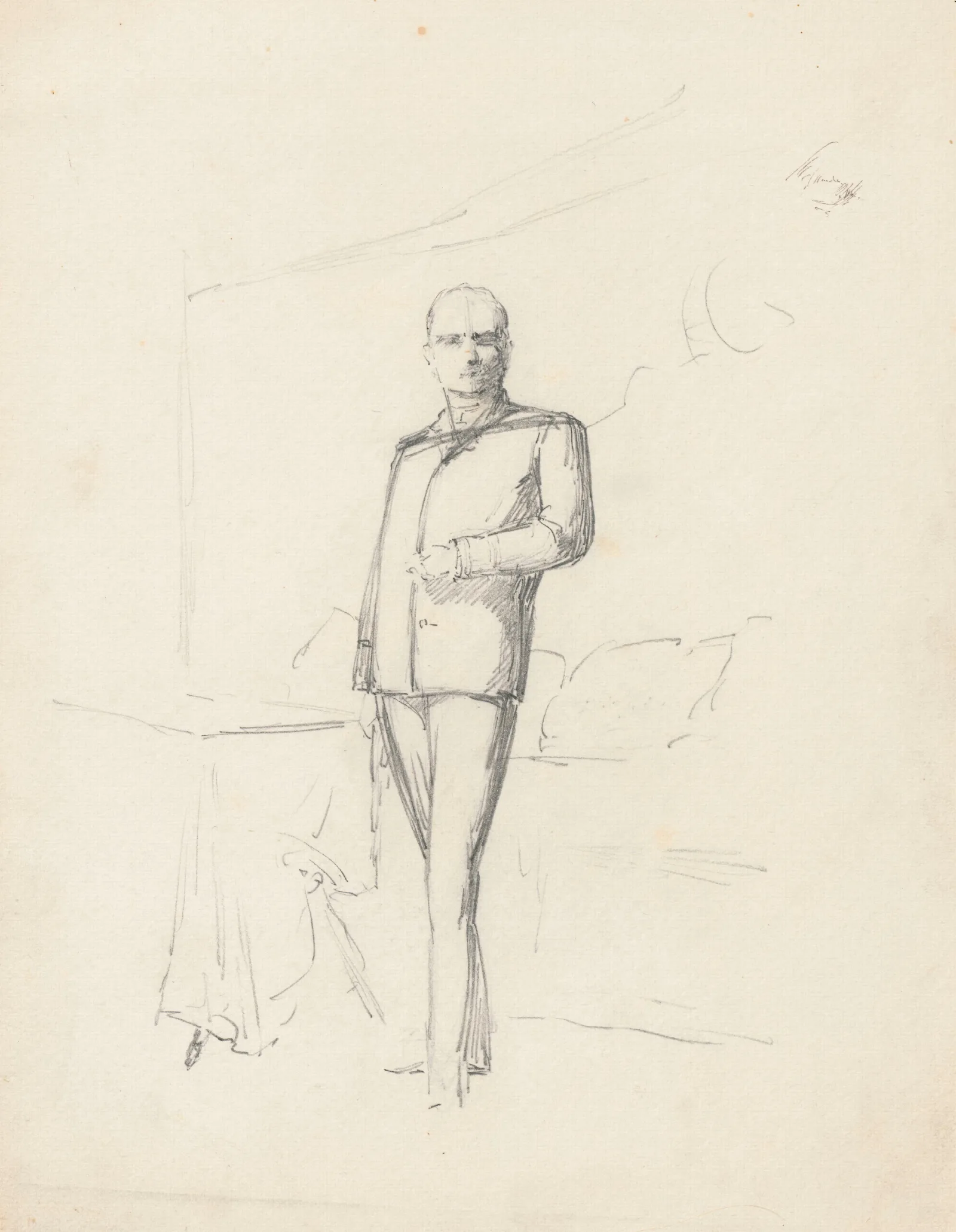 Sketch For Antoni Bohdanowiczs Portrait Wall Art by Anna Bilińska-Bohdanowicz - Canvas Print