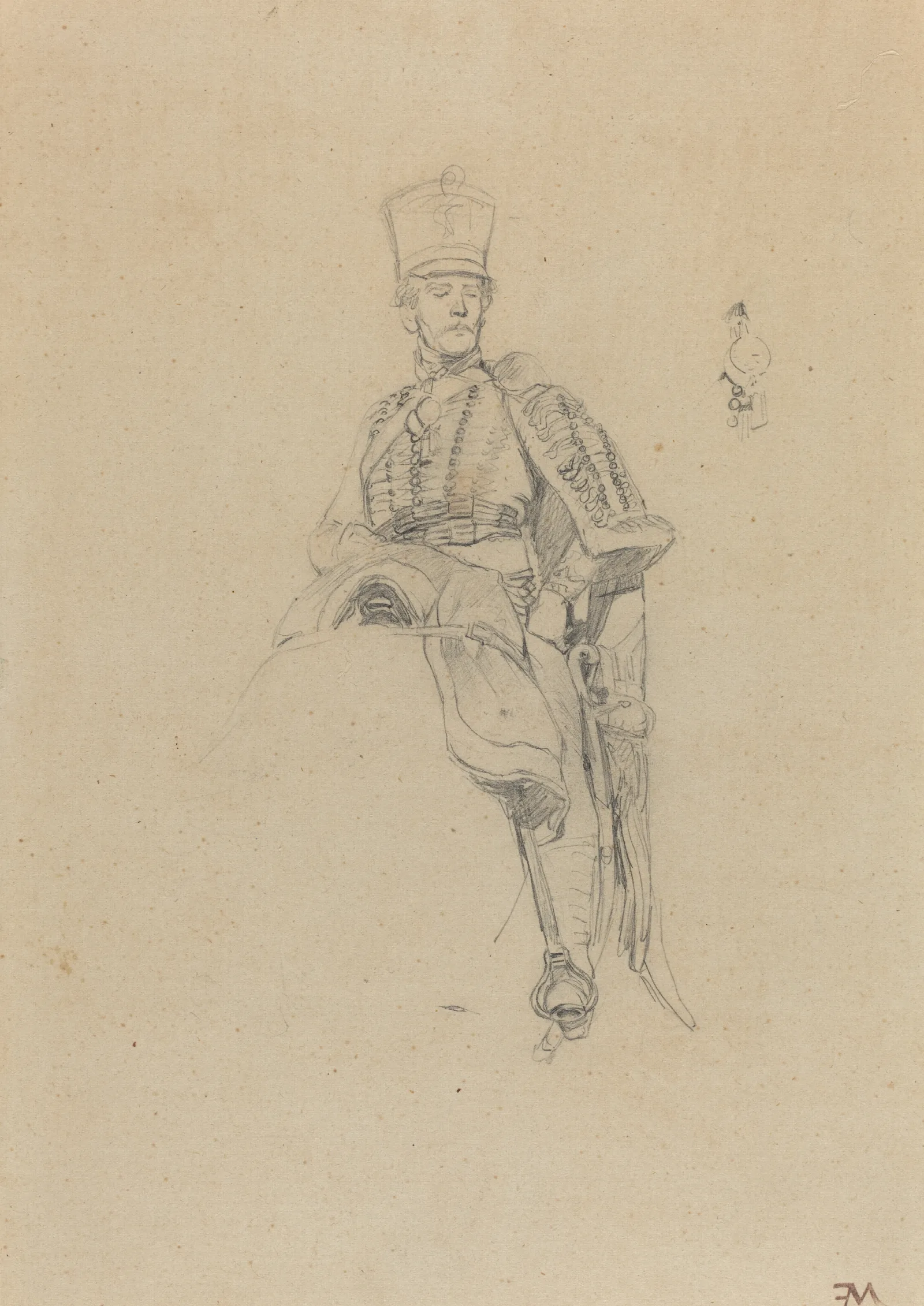 A French Hussar Wall Art by Ernest Meissonier - Canvas Print