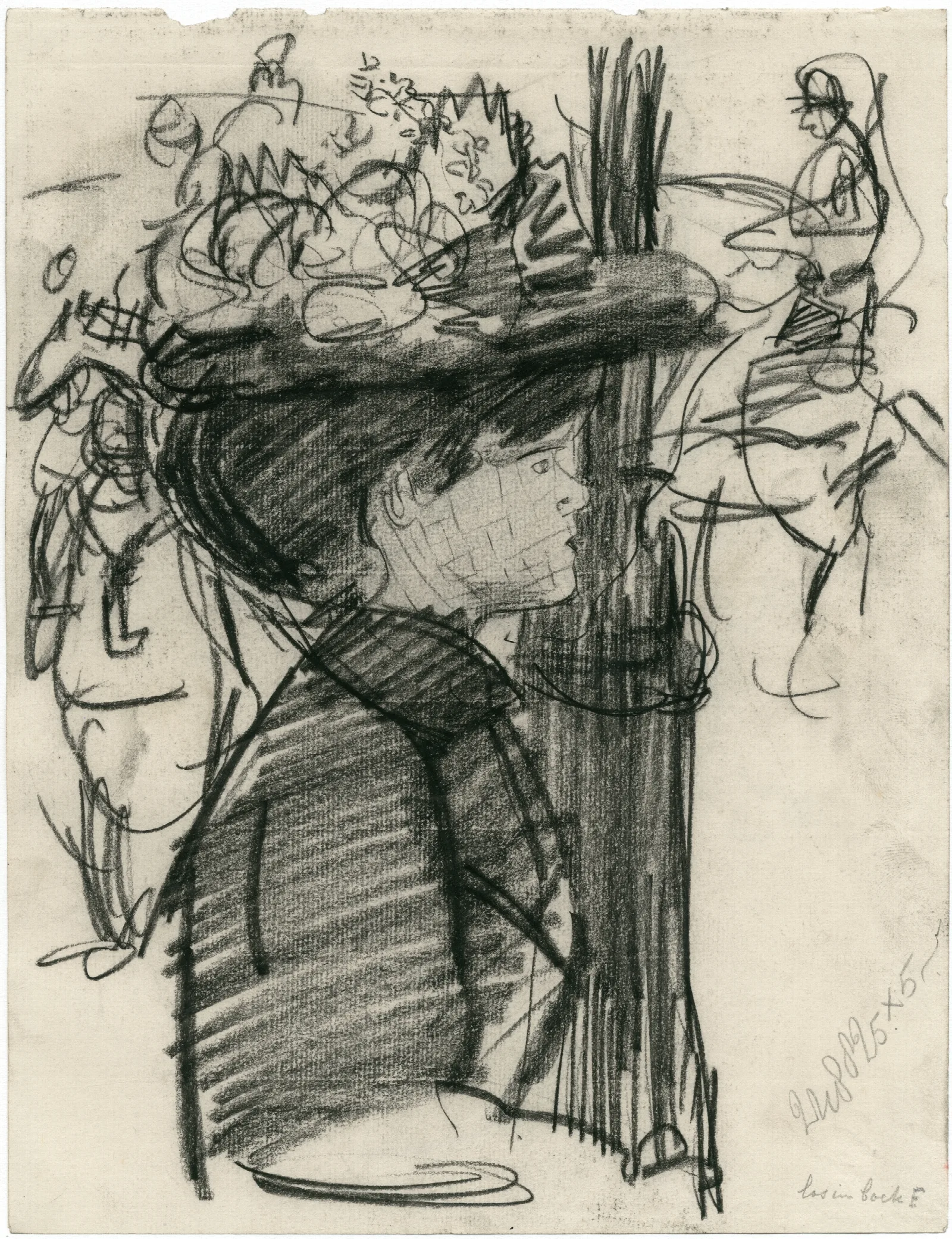 Dame Met Grote Hoed Op Cafeterras Halffiguur 2 Wall Art by Isaac Israëls - Canvas Print