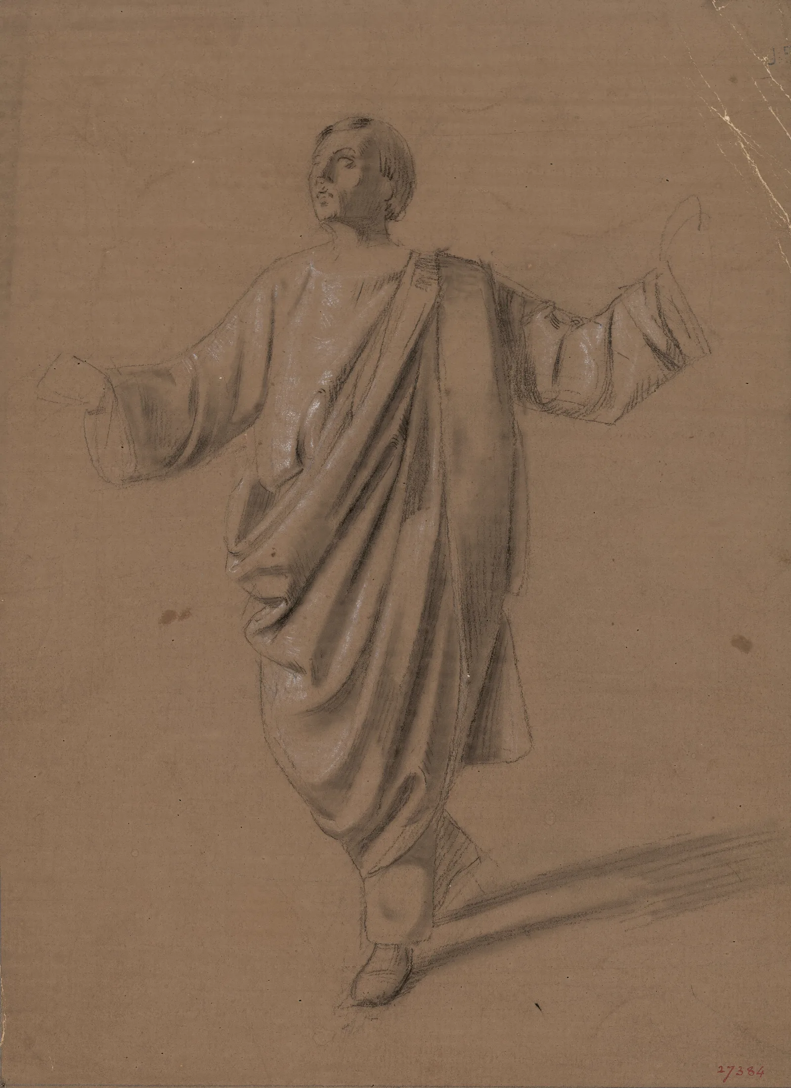 Academic Study Of A Male Figure 2 Wall Art by Mariano Fortuny Marsal - Canvas Print